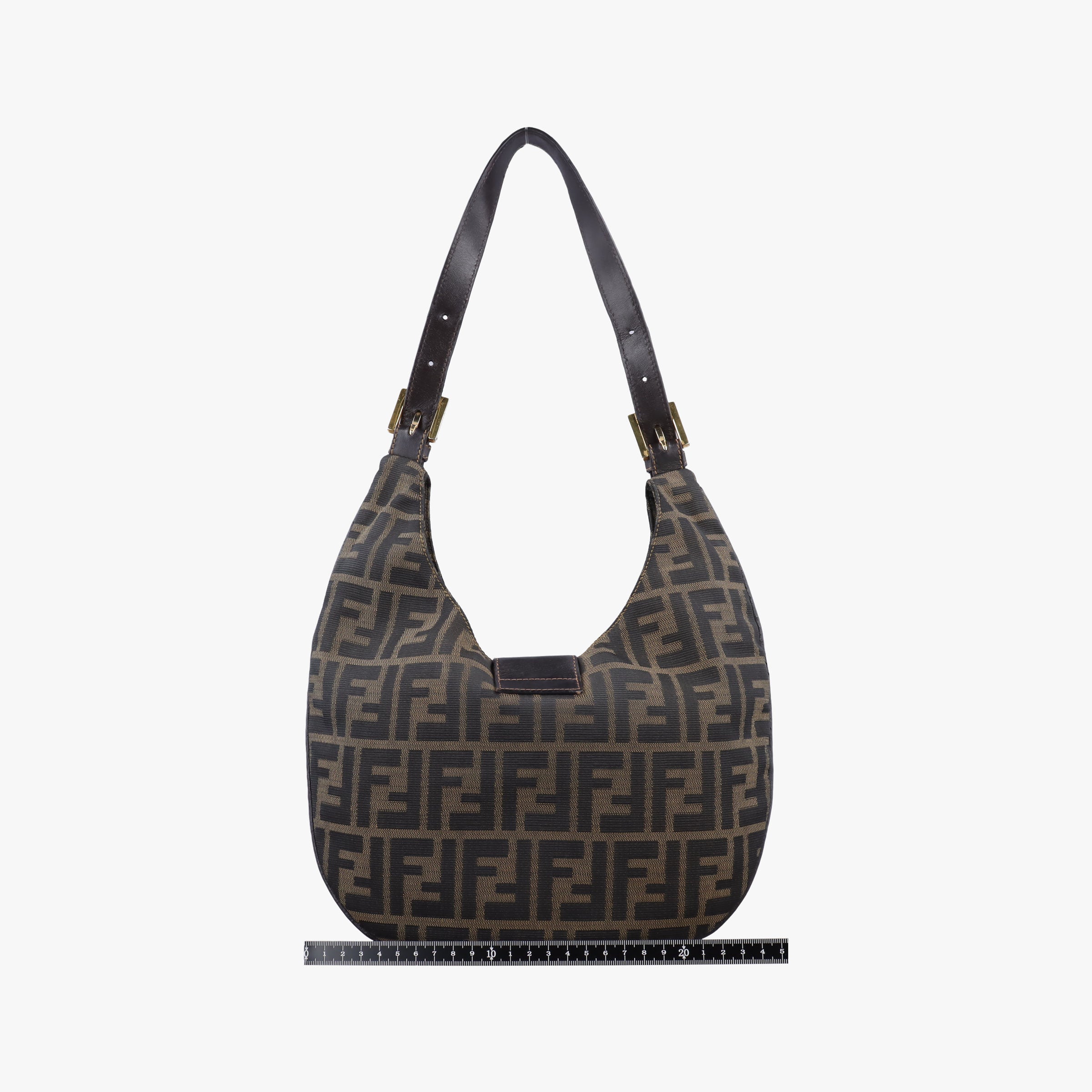 Pre-owned Fendi Zucca Brown canvas x Leather 8BR631 handbag | stylenewstar