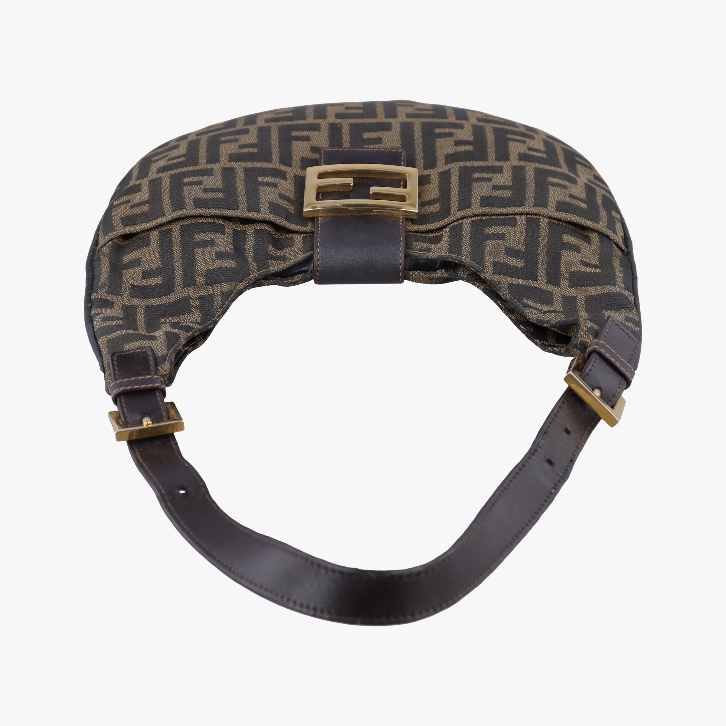 Pre-owned Fendi Zucca Brown canvas x Leather 8BR631 handbag | stylenewstar