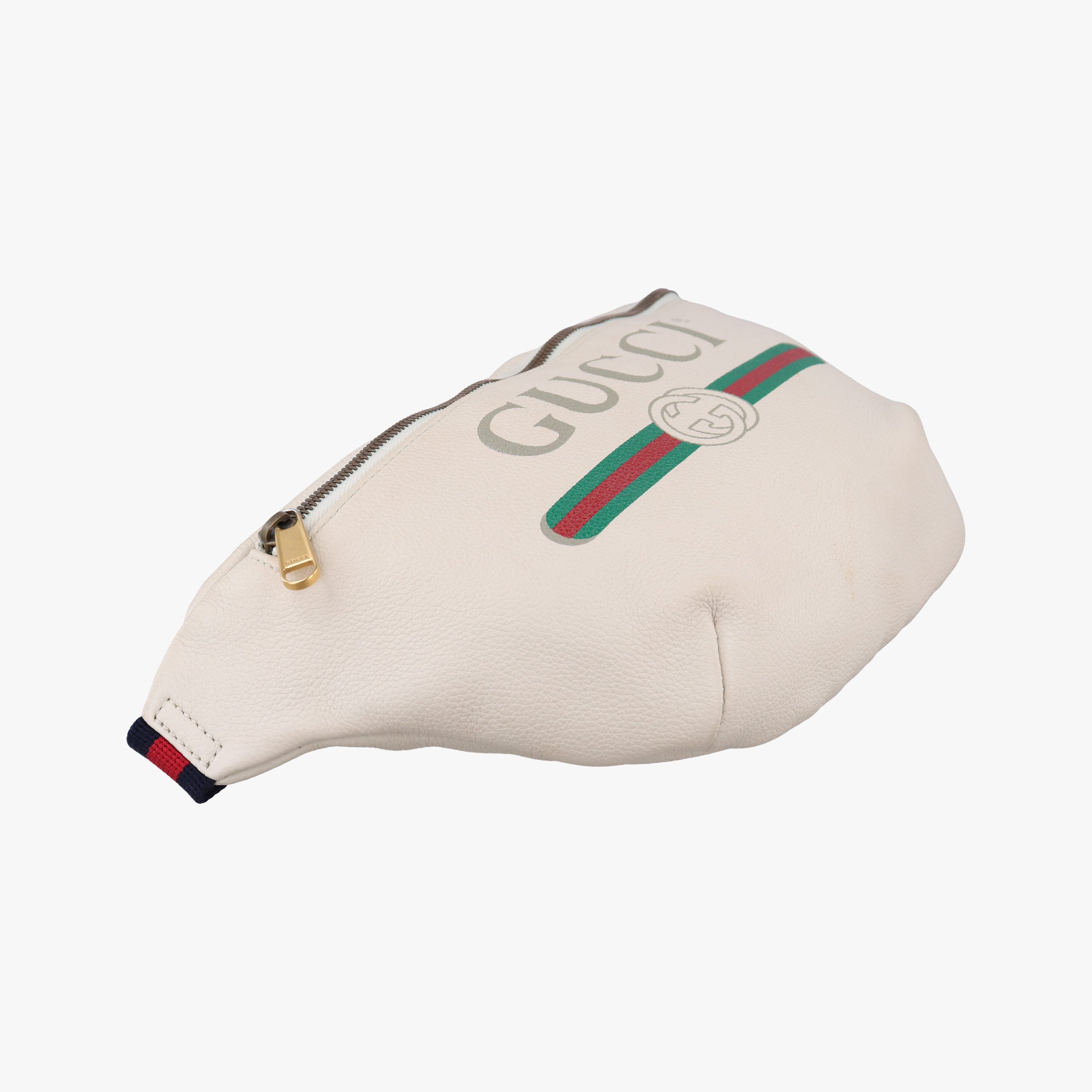 Secondhand Gucci Print White Leather 530412 bum bag/waist bag | stylenewstar