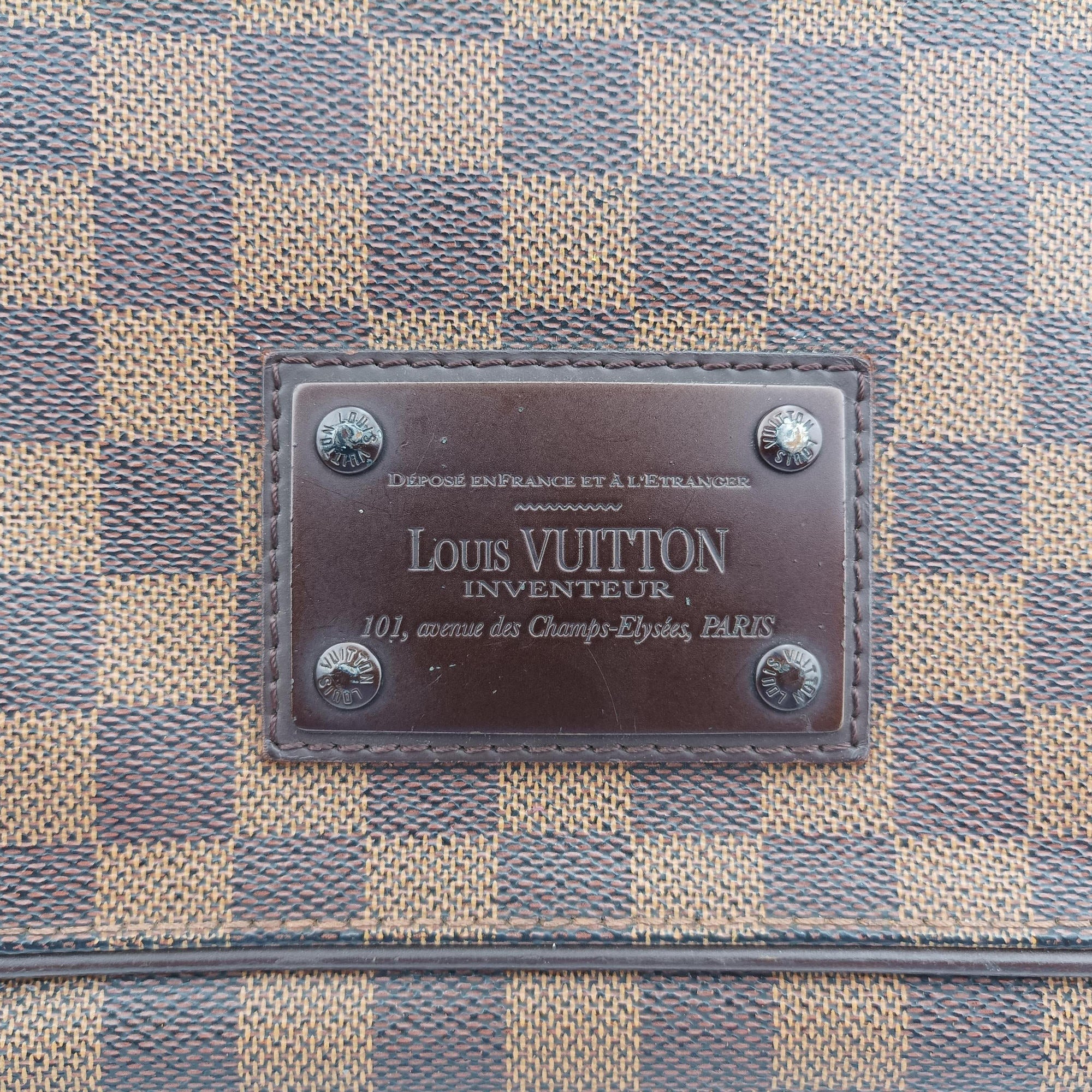 Pre-owned Louis Vuitton BROOKLYN MM EBENE Damier Canvas N51211 shoulderbag | stylenewstar