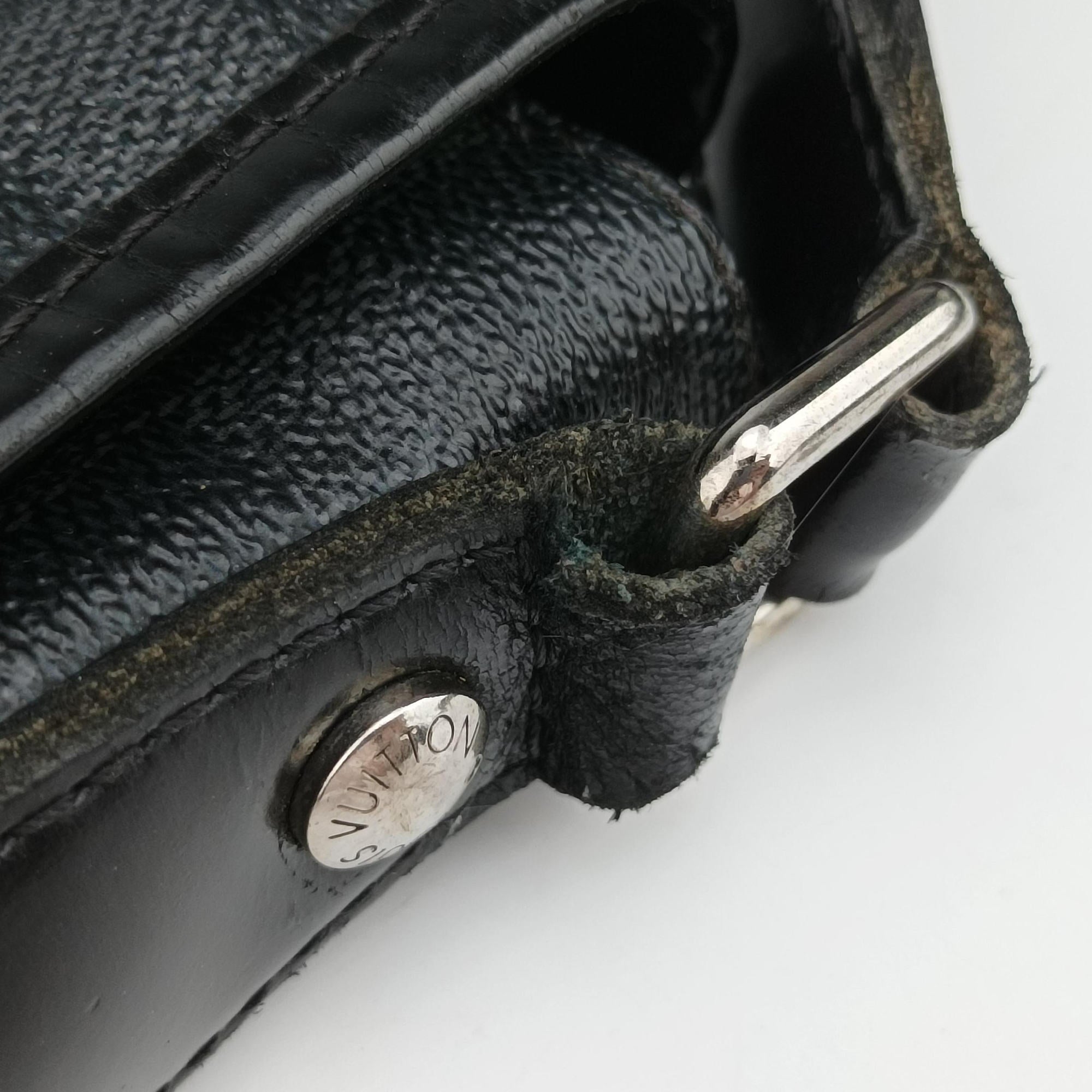 Vintage Louis Vuitton DANIEL MM Noir Damier GRAPHITE N58029 shoulderbag | stylenewstar