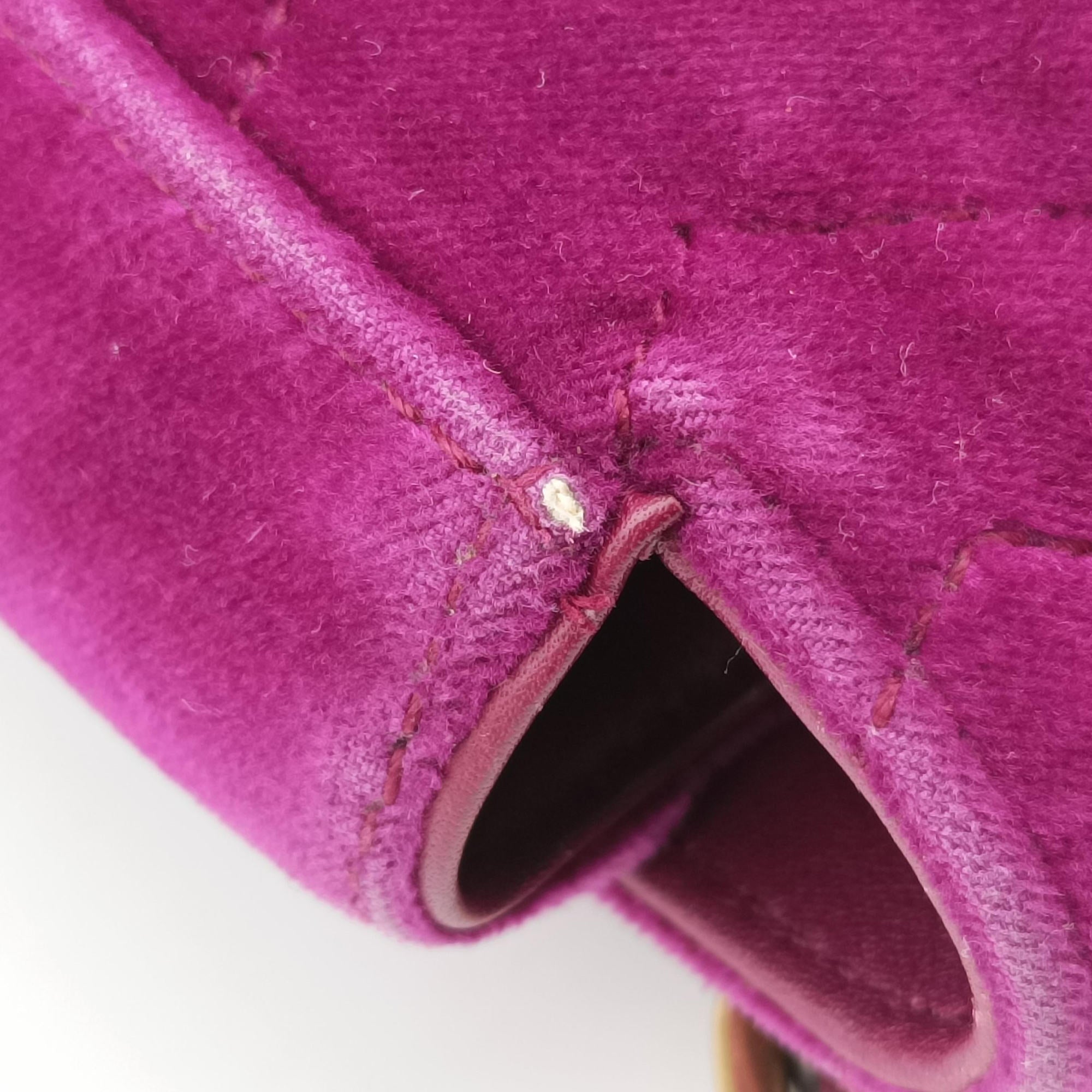 Pre-owned Gucci GG Marmont Purple velour 448497 shoulderbag | stylenewstar