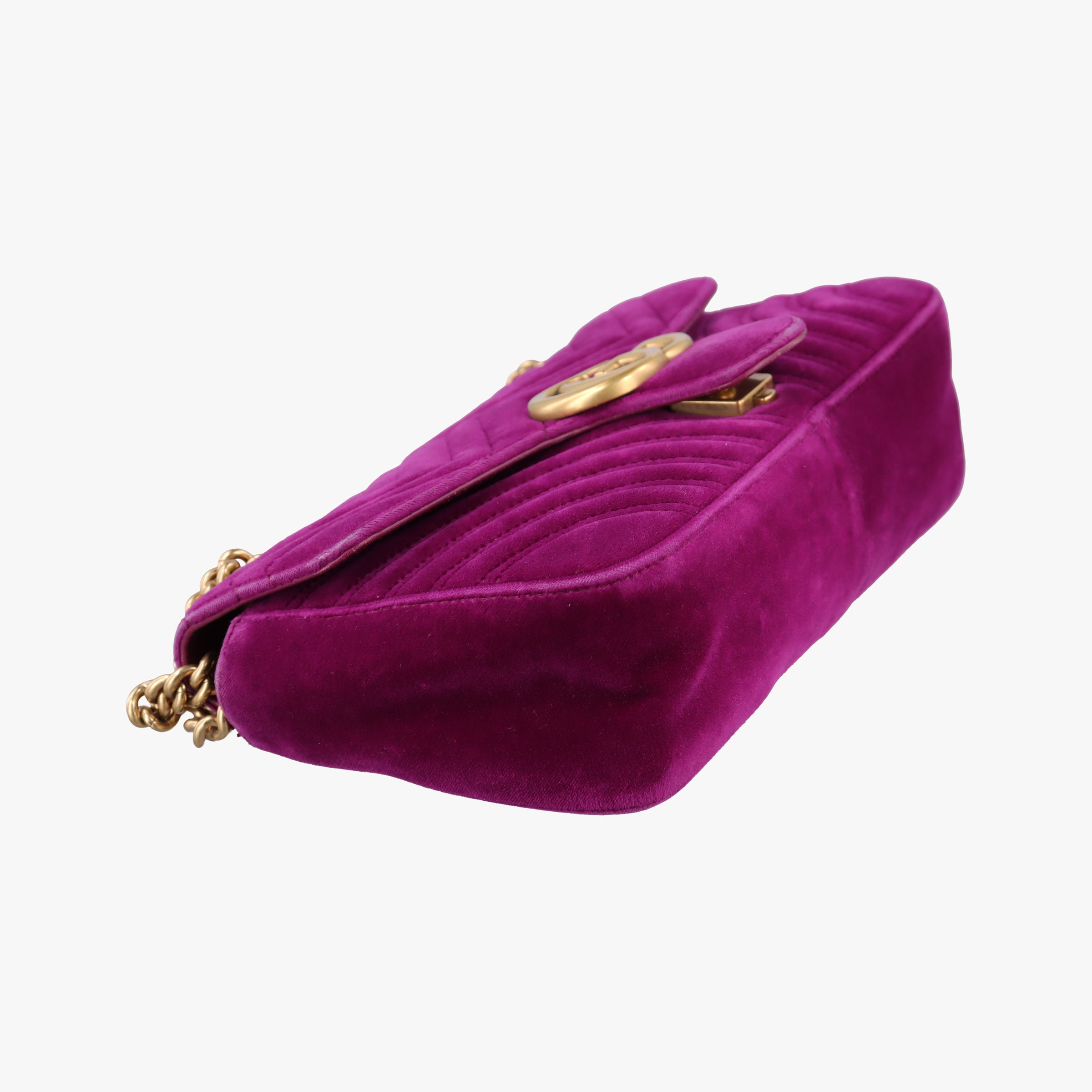 Pre-owned Gucci GG Marmont Purple velour 448497 shoulderbag | stylenewstar