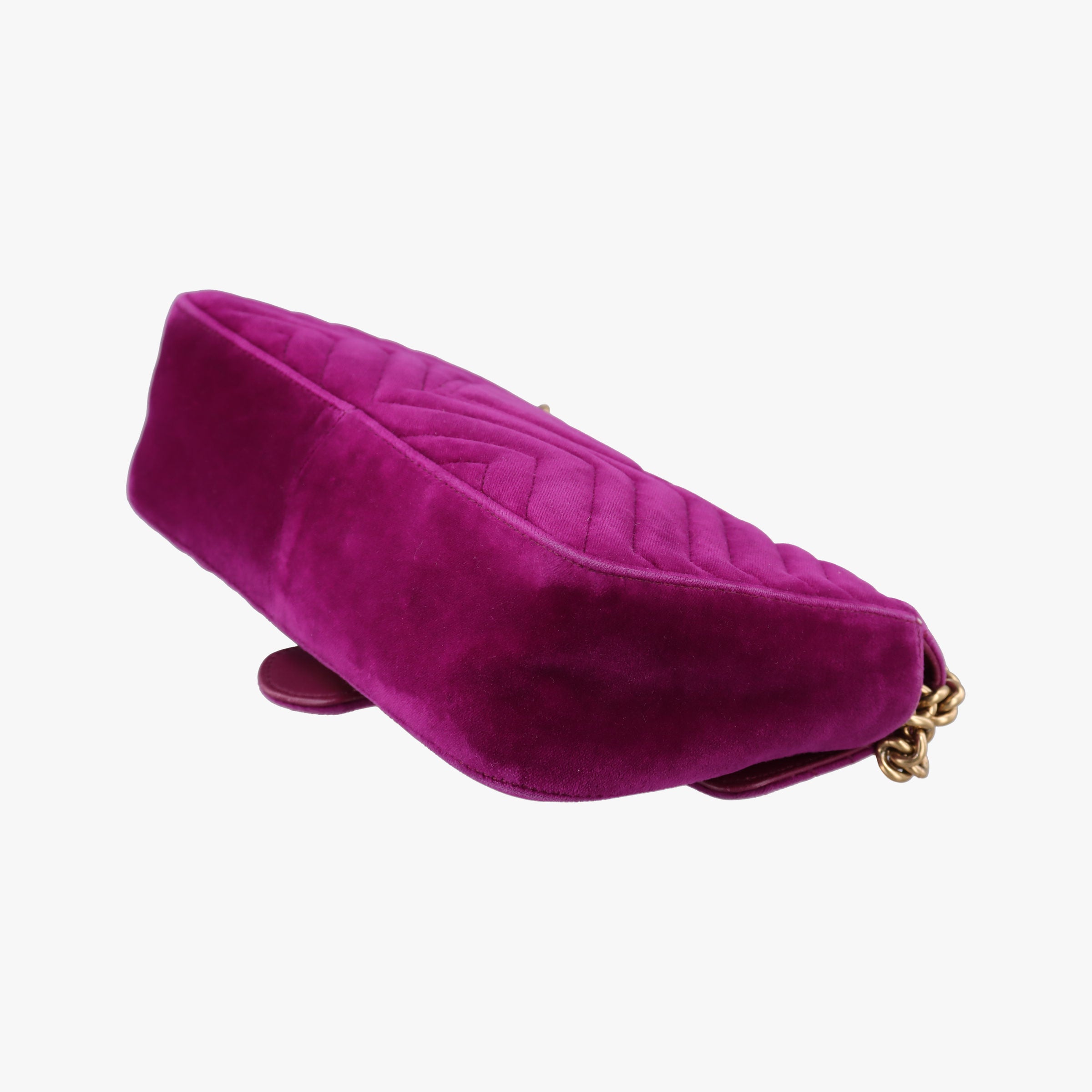Pre-owned Gucci GG Marmont Purple velour 448497 shoulderbag | stylenewstar