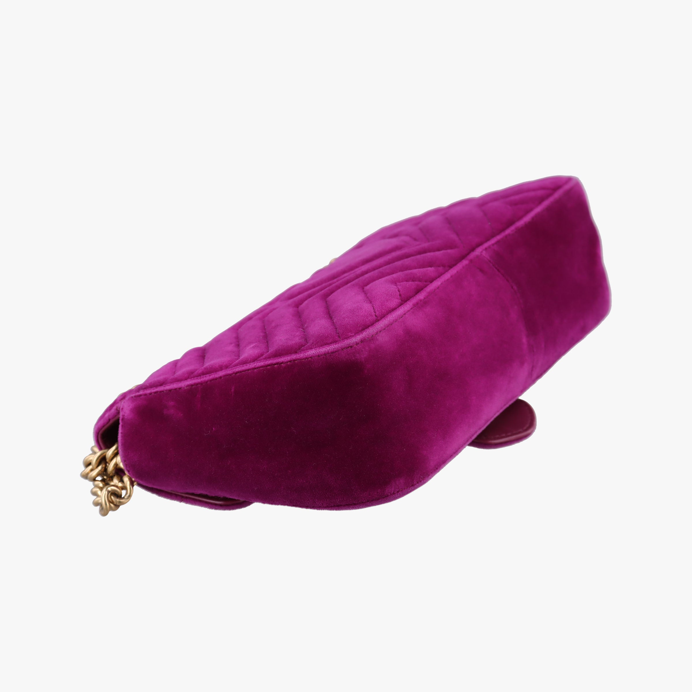 Pre-owned Gucci GG Marmont Purple velour 448497 shoulderbag | stylenewstar