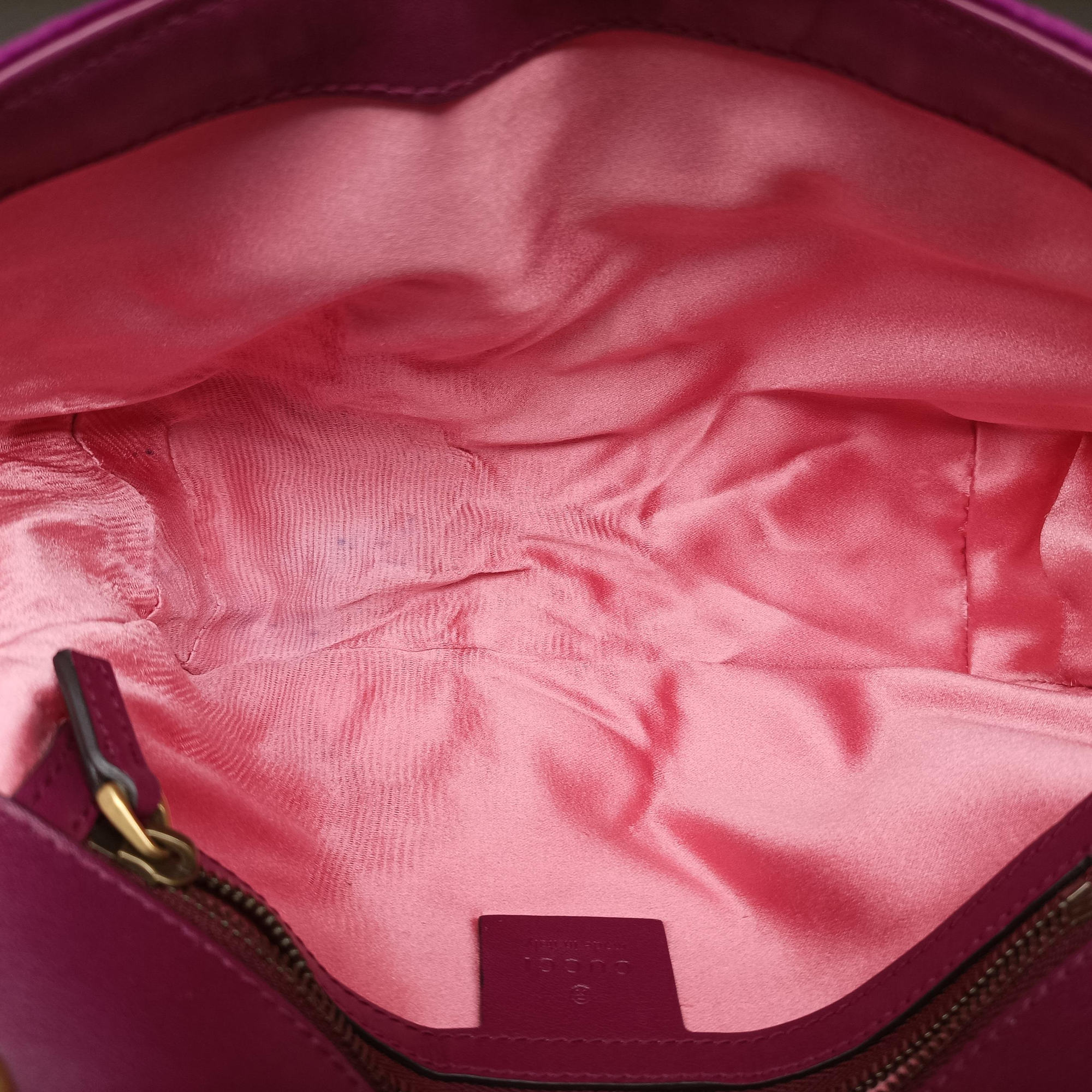 Pre-owned Gucci GG Marmont Purple velour 448497 shoulderbag | stylenewstar