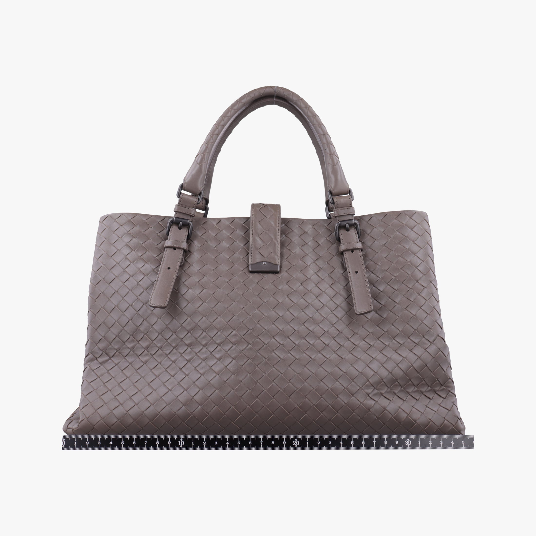 Pre-owned Bottega Veneta Roma Intrecciato Brown lambskin  handbag | stylenewstar