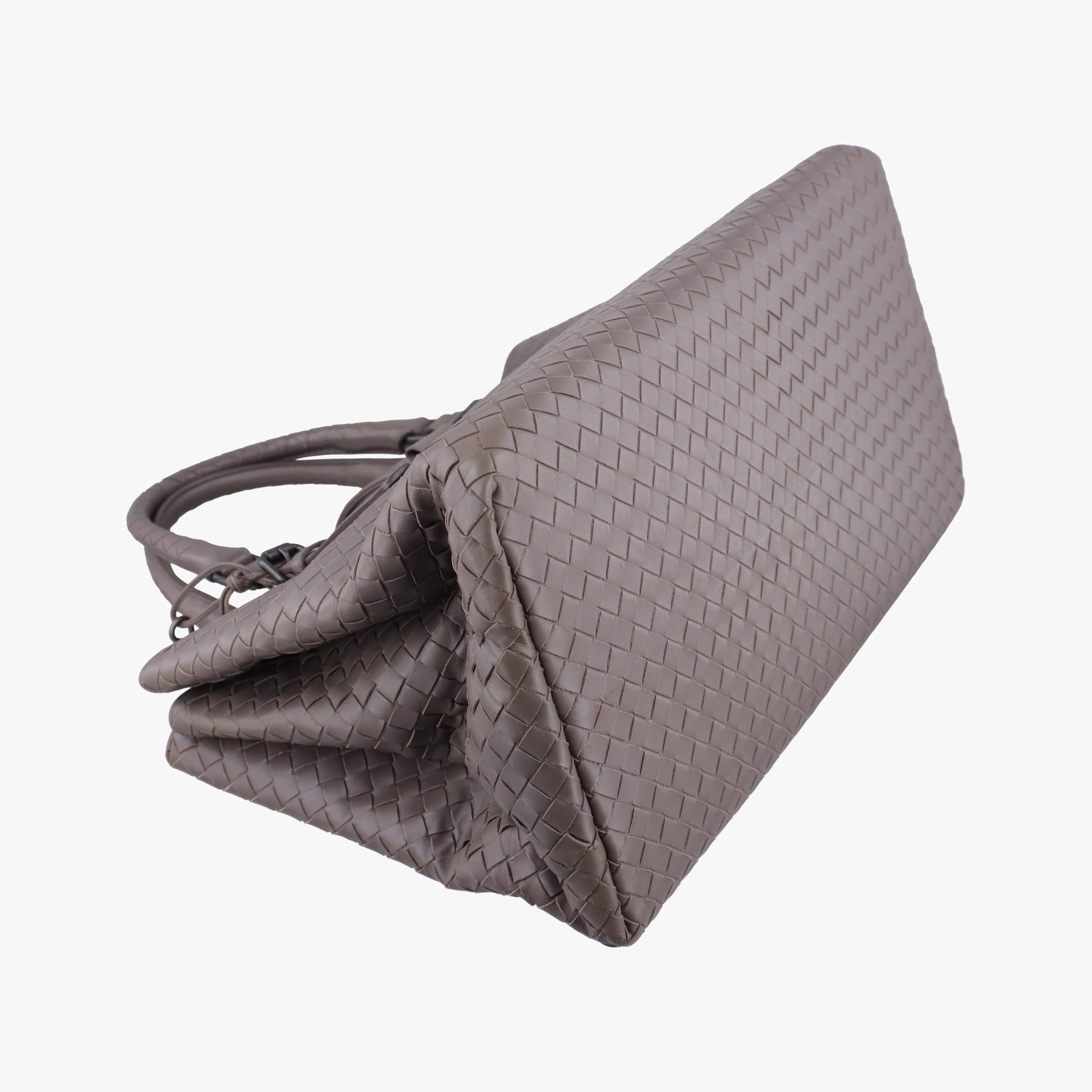 Pre-owned Bottega Veneta Roma Intrecciato Brown lambskin  handbag | stylenewstar