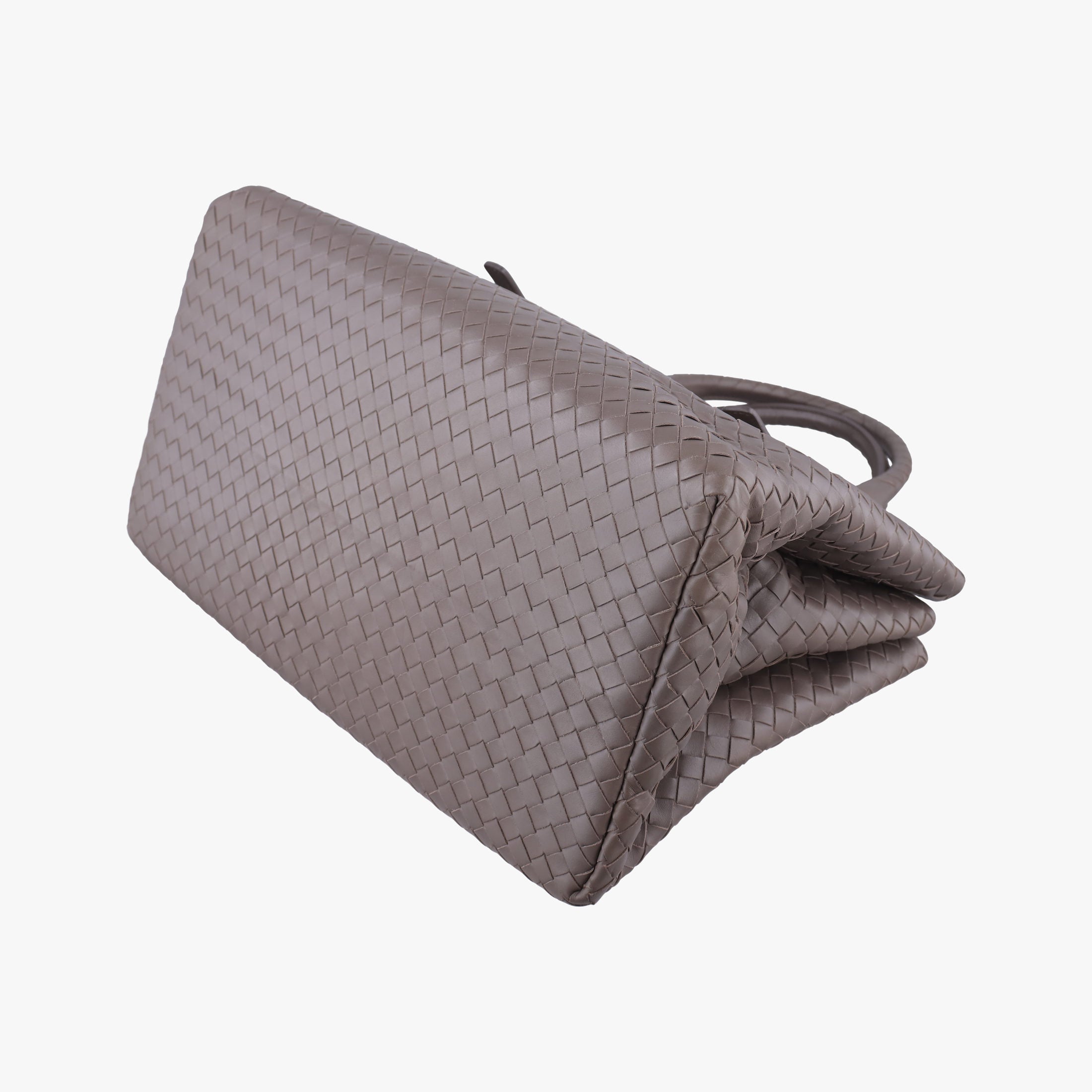 Pre-owned Bottega Veneta Roma Intrecciato Brown lambskin  handbag | stylenewstar