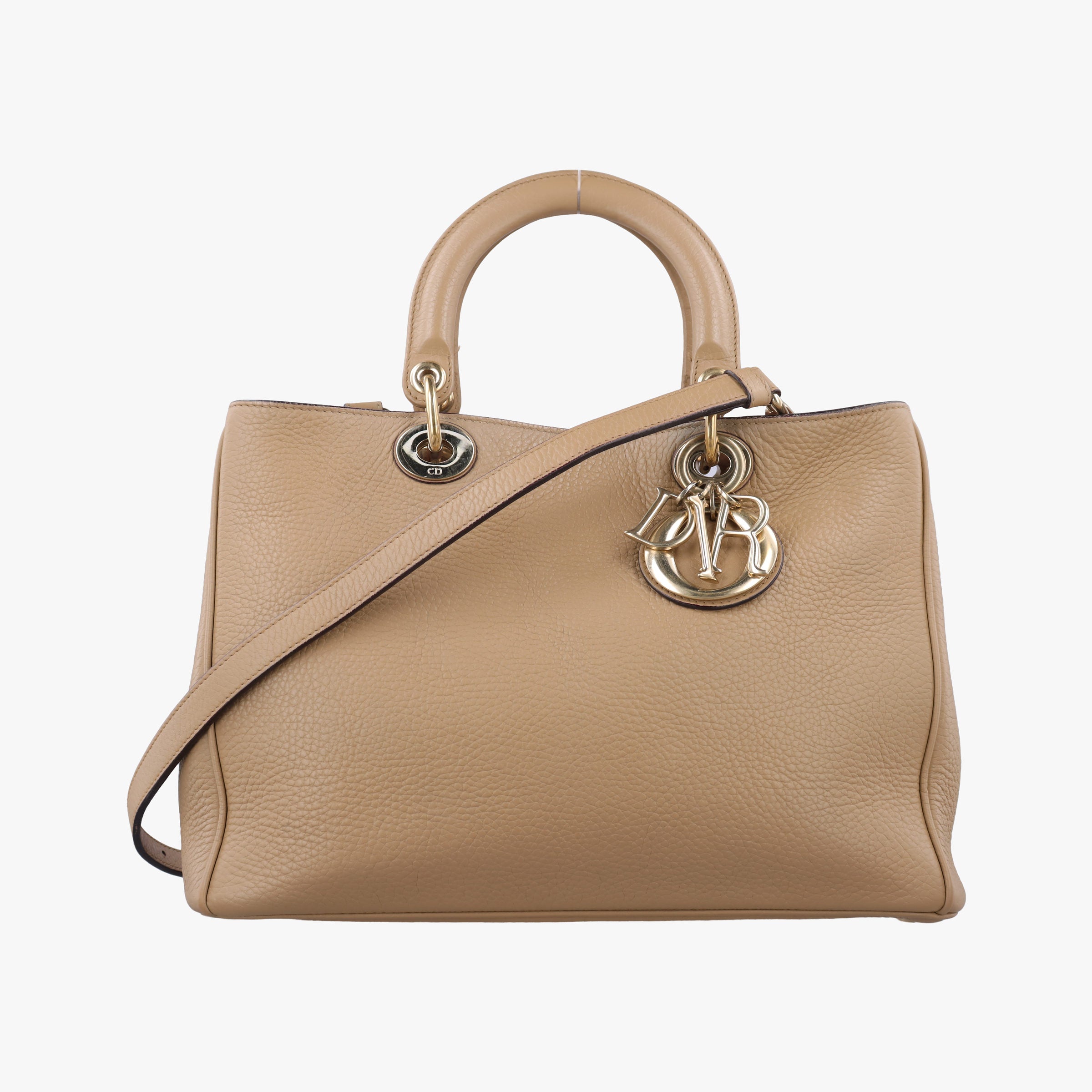 Pre-owned Christian Dior Diorissimo Beige Leather  shoulderbag | stylenewstar