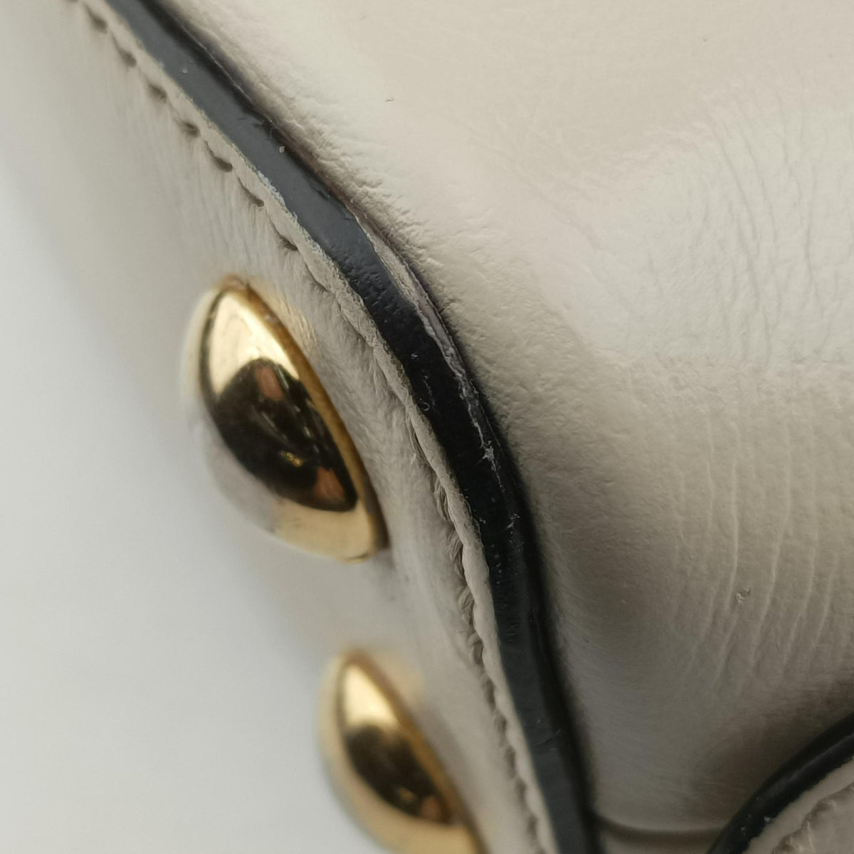 Secondhand Gucci KEN SCOTT Horsebit 1955 beige×white PVC coated canvas×leather 640716 shoulderbag | stylenewstar