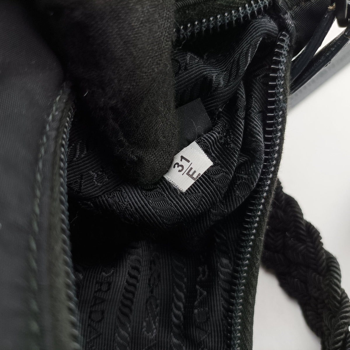 Pre-owned Prada Tonal Logo Hobo Black Nylon  shoulderbag | stylenewstar