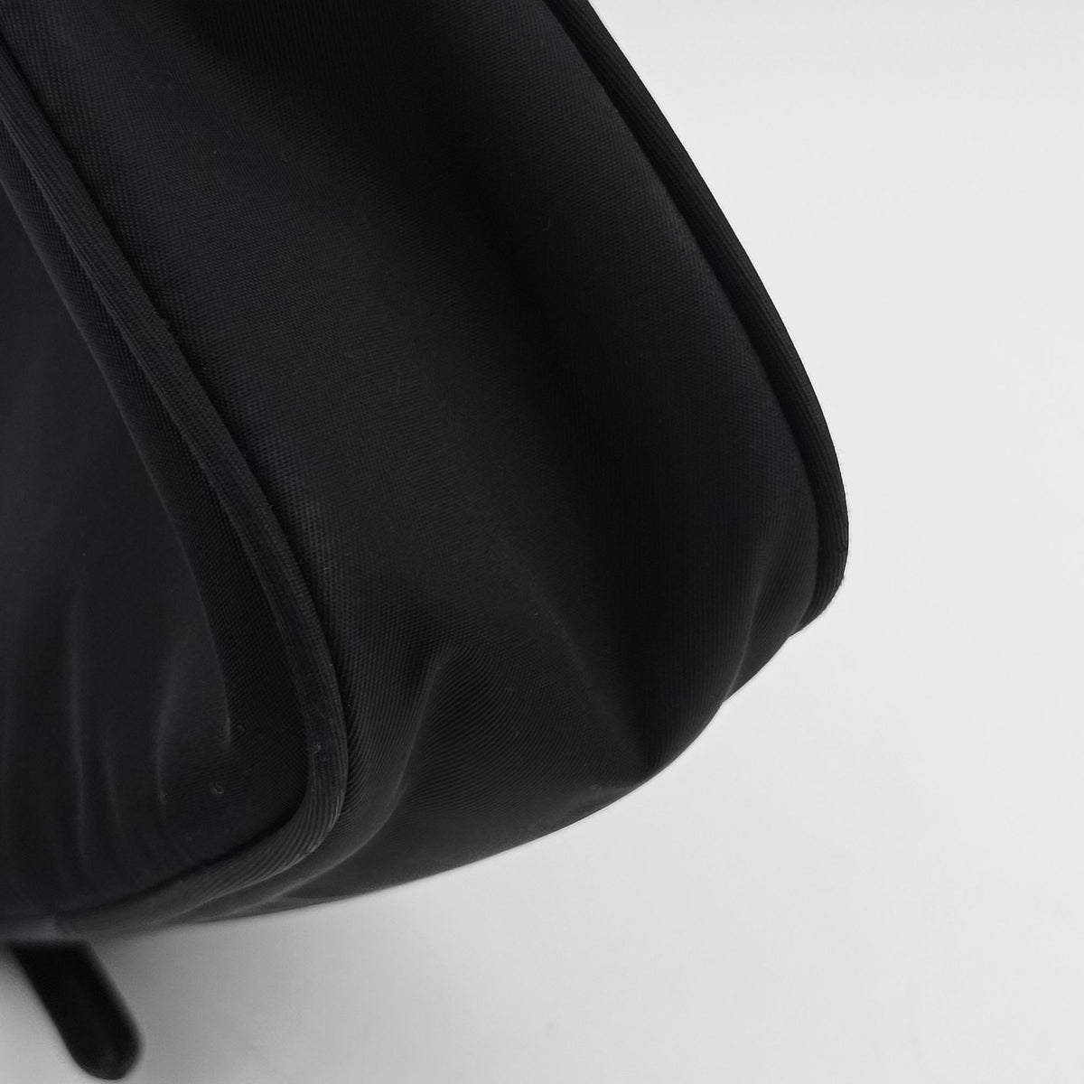 Pre-owned Prada Tonal Logo Hobo Black Nylon  shoulderbag | stylenewstar