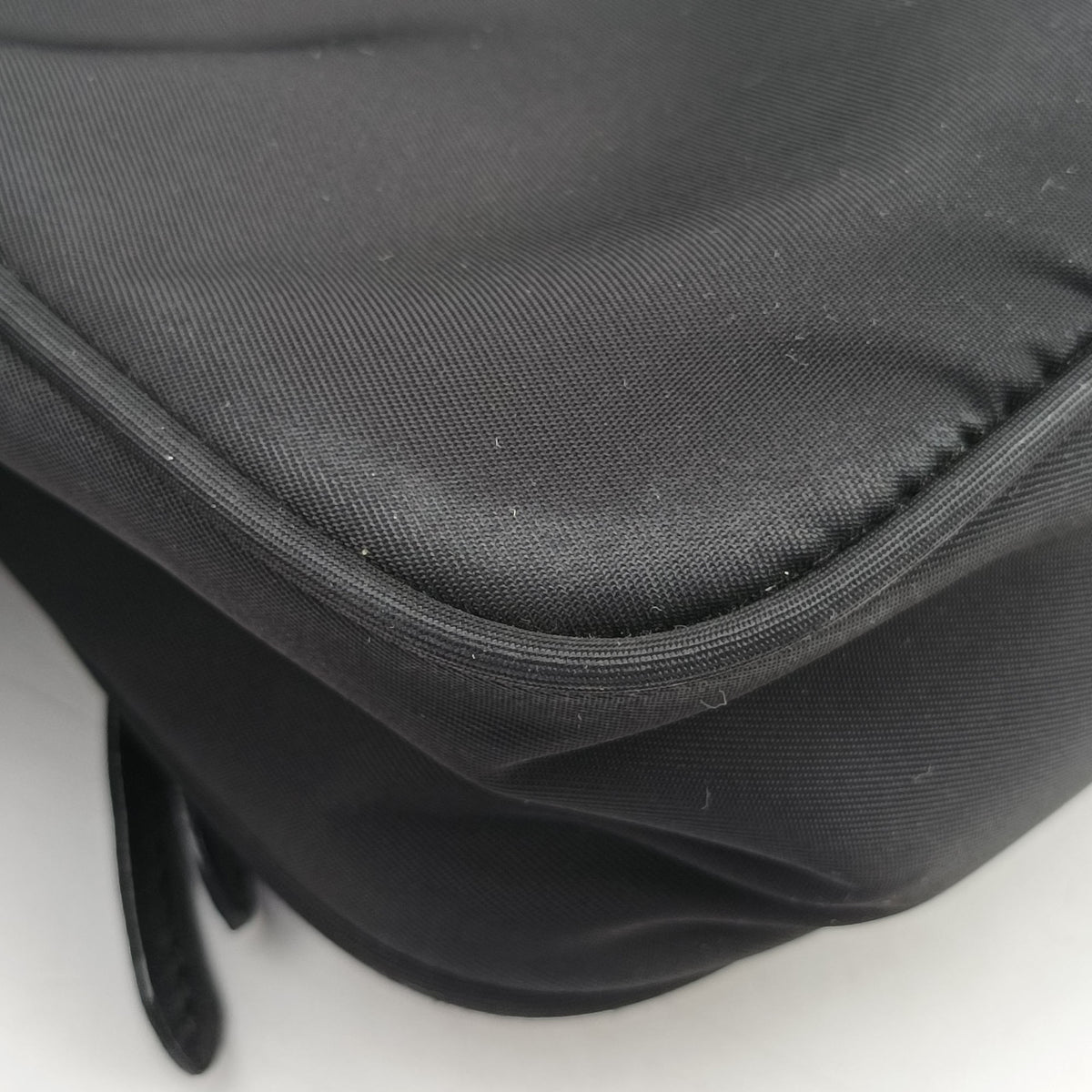Pre-owned Prada Tonal Logo Hobo Black Nylon  shoulderbag | stylenewstar