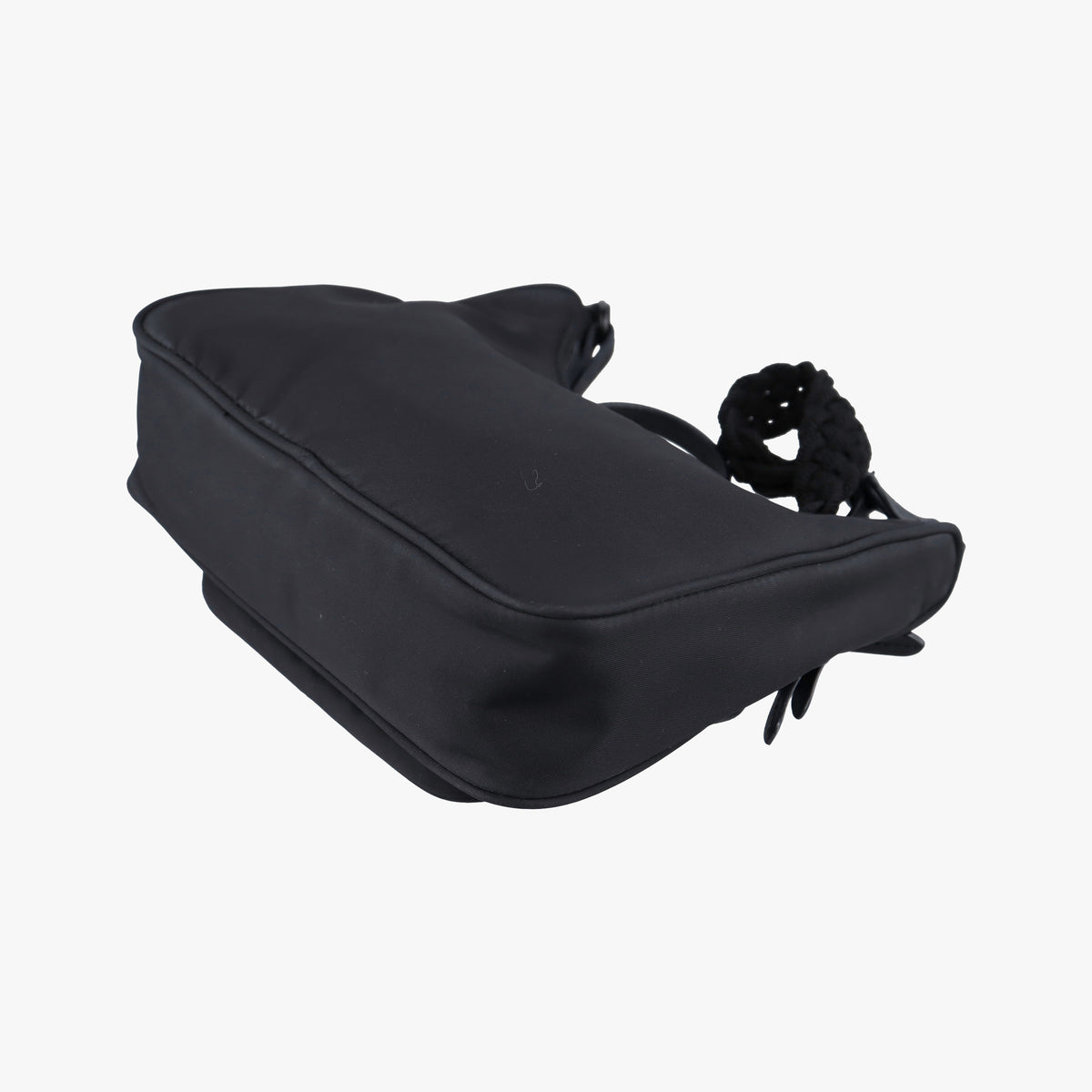 Pre-owned Prada Tonal Logo Hobo Black Nylon  shoulderbag | stylenewstar