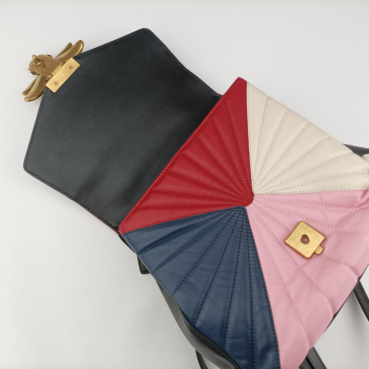 Pre-owned Gucci Queen Margaret Bamboo Multicolour Leather 476664 backpack/rucksack | stylenewstar