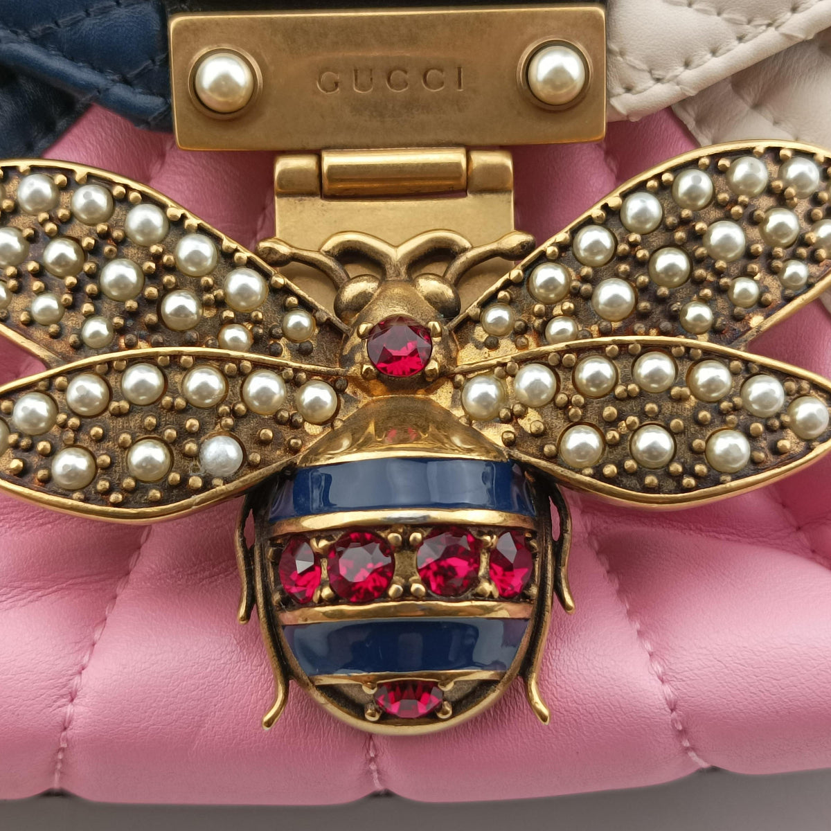 Pre-owned Gucci Queen Margaret Bamboo Multicolour Leather 476664 backpack/rucksack | stylenewstar