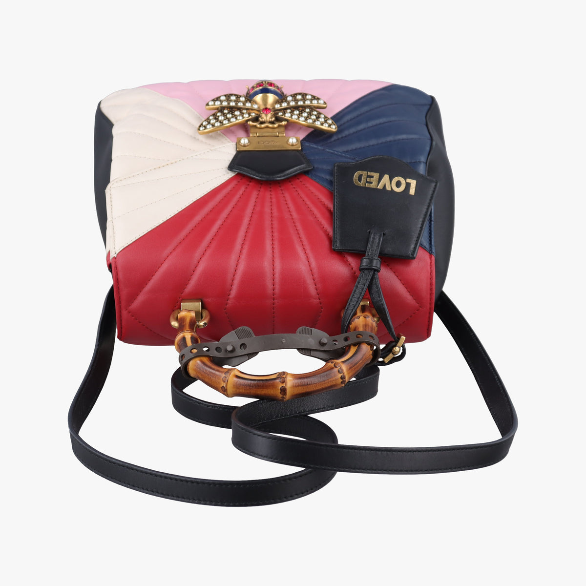 Pre-owned Gucci Queen Margaret Bamboo Multicolour Leather 476664 backpack/rucksack | stylenewstar