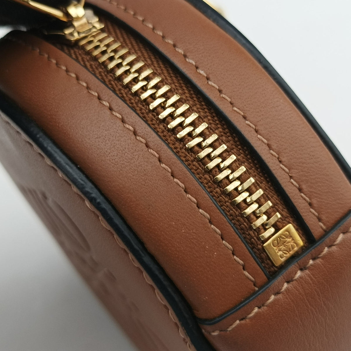 Pre-owned Loewe Cookie pouch Brown Leather  coinpurse | stylenewstar
