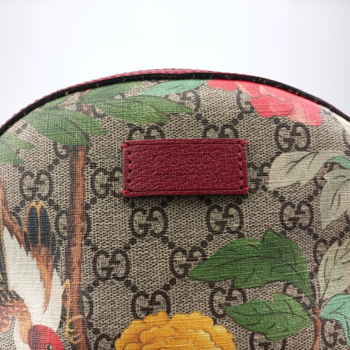 Pre-owned Gucci GG Supreme Tian beige×Multicolour PVC coated canvas×Leather 427042 backpack/rucksack | stylenewstar