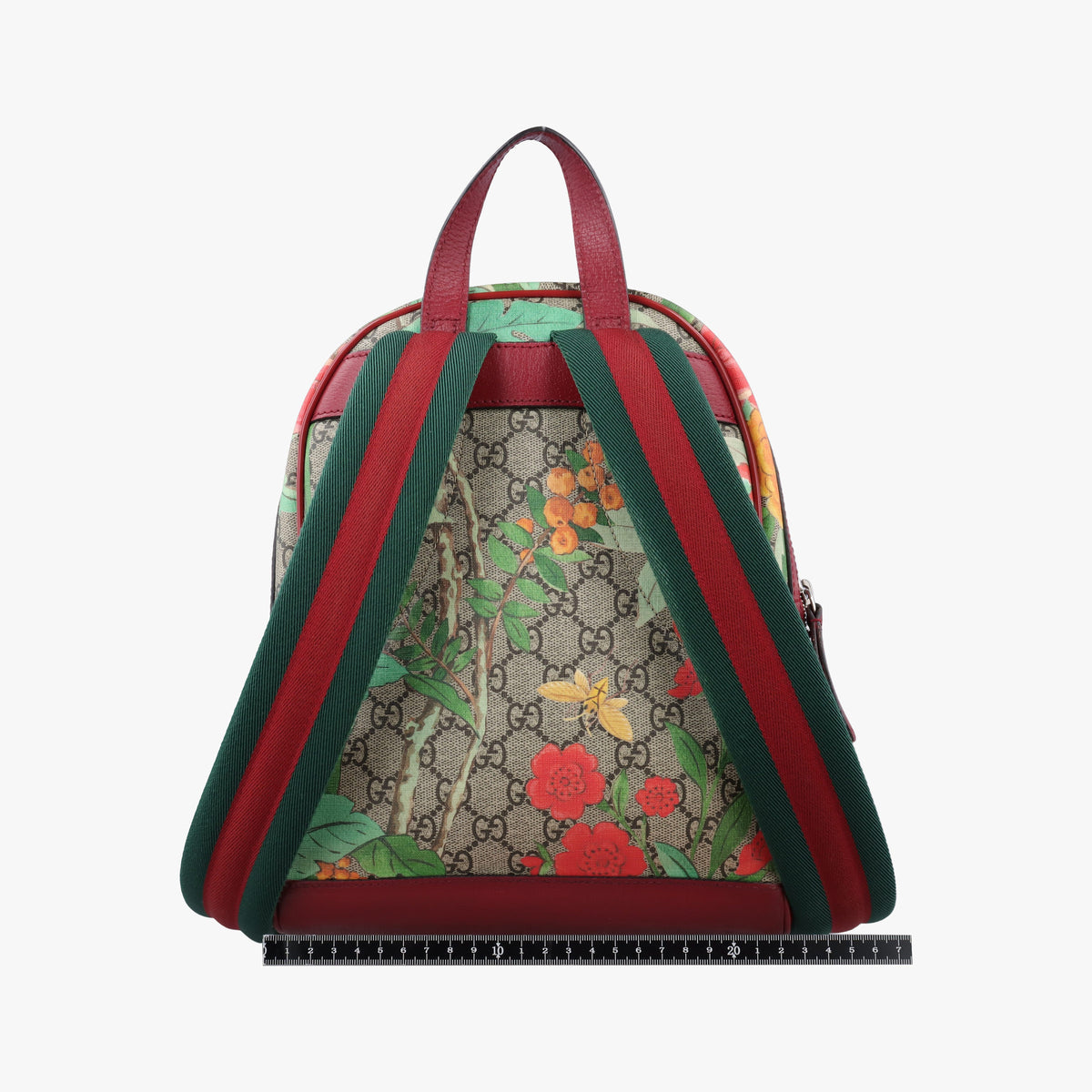 Pre-owned Gucci GG Supreme Tian beige×Multicolour PVC coated canvas×Leather 427042 backpack/rucksack | stylenewstar