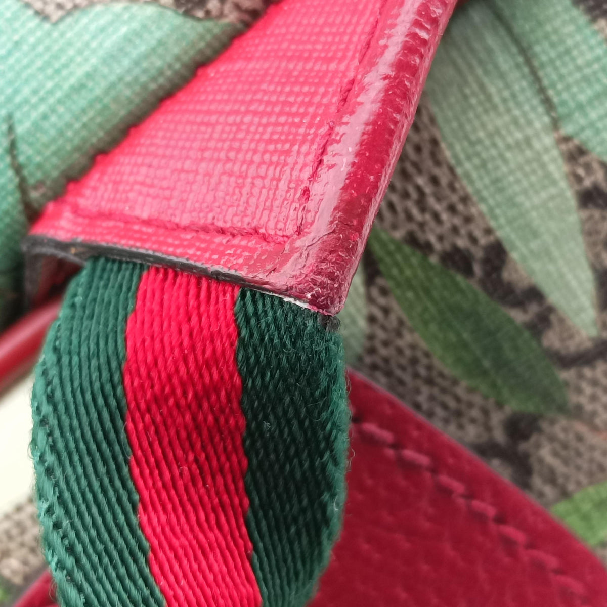 Pre-owned Gucci GG Supreme Tian beige×Multicolour PVC coated canvas×Leather 427042 backpack/rucksack | stylenewstar