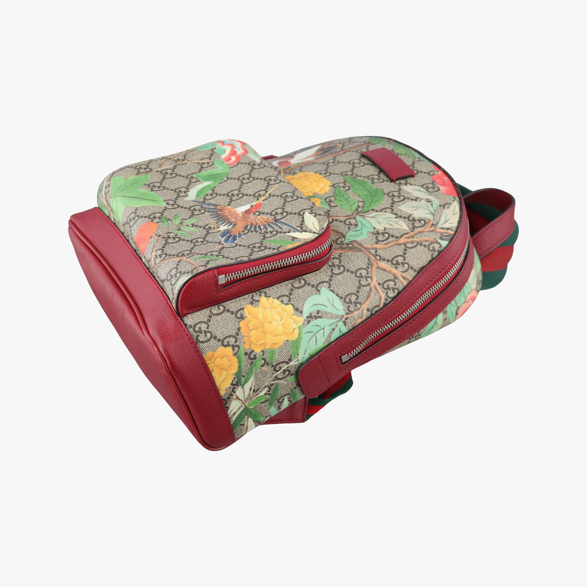 Pre-owned Gucci GG Supreme Tian beige×Multicolour PVC coated canvas×Leather 427042 backpack/rucksack | stylenewstar