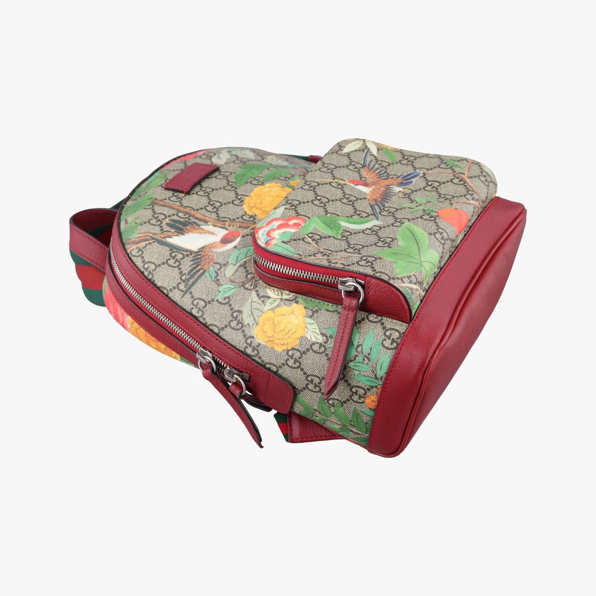 Pre-owned Gucci GG Supreme Tian beige×Multicolour PVC coated canvas×Leather 427042 backpack/rucksack | stylenewstar