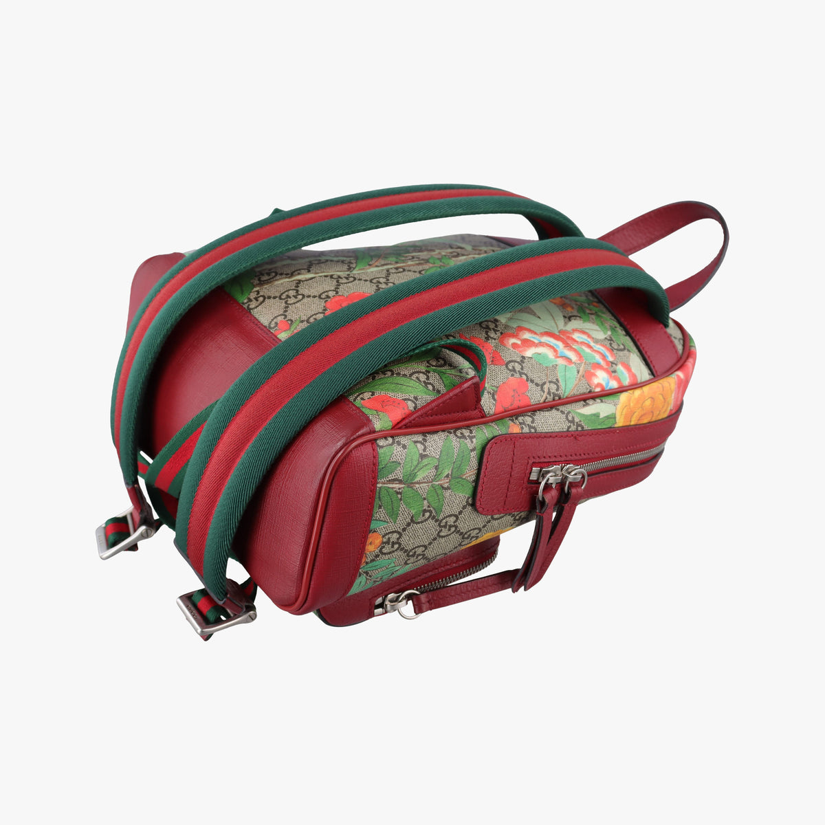 Pre-owned Gucci GG Supreme Tian beige×Multicolour PVC coated canvas×Leather 427042 backpack/rucksack | stylenewstar
