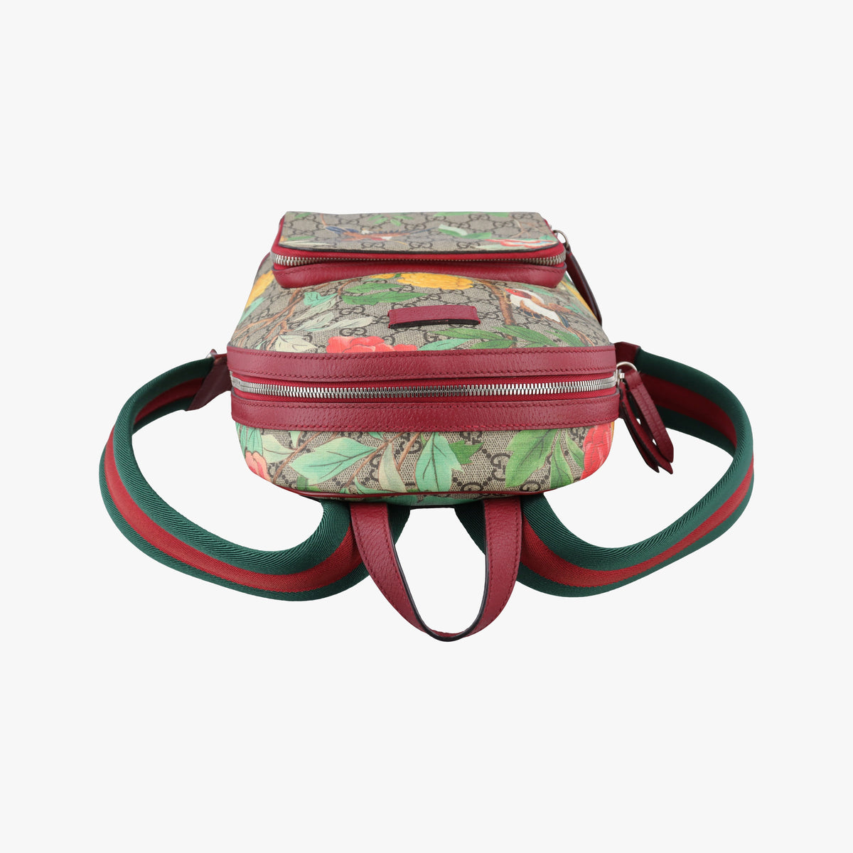 Pre-owned Gucci GG Supreme Tian beige×Multicolour PVC coated canvas×Leather 427042 backpack/rucksack | stylenewstar