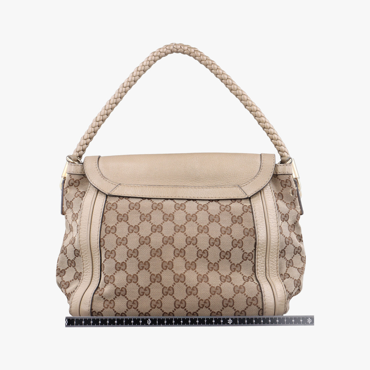 Pre-owned Gucci Bella Beige×Gold canvas×leather 282301 shoulderbag | stylenewstar