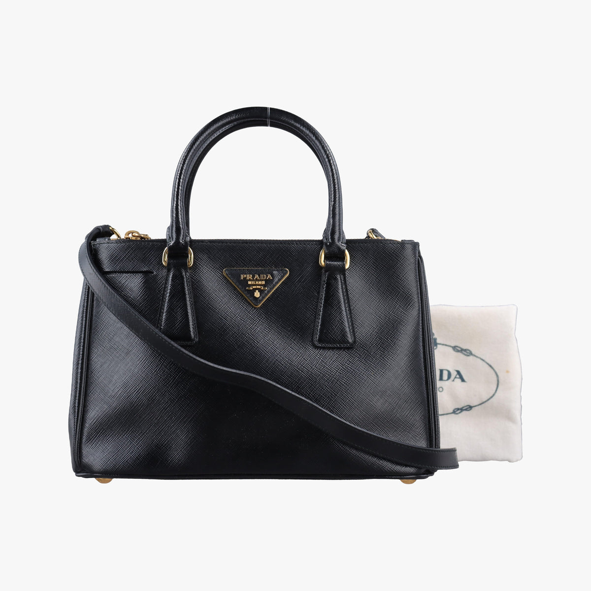 Vintage Prada Galleria Black SAFFIANO patent BN2274 shoulderbag | stylenewstar