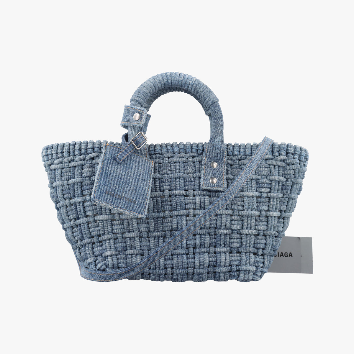 Pre-owned Balenciaga Bistro basket Navy denim  shoulderbag | stylenewstar
