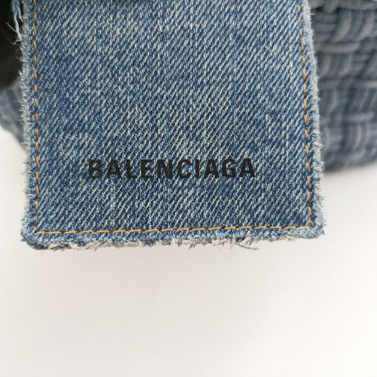 Pre-owned Balenciaga Bistro basket Navy denim  shoulderbag | stylenewstar