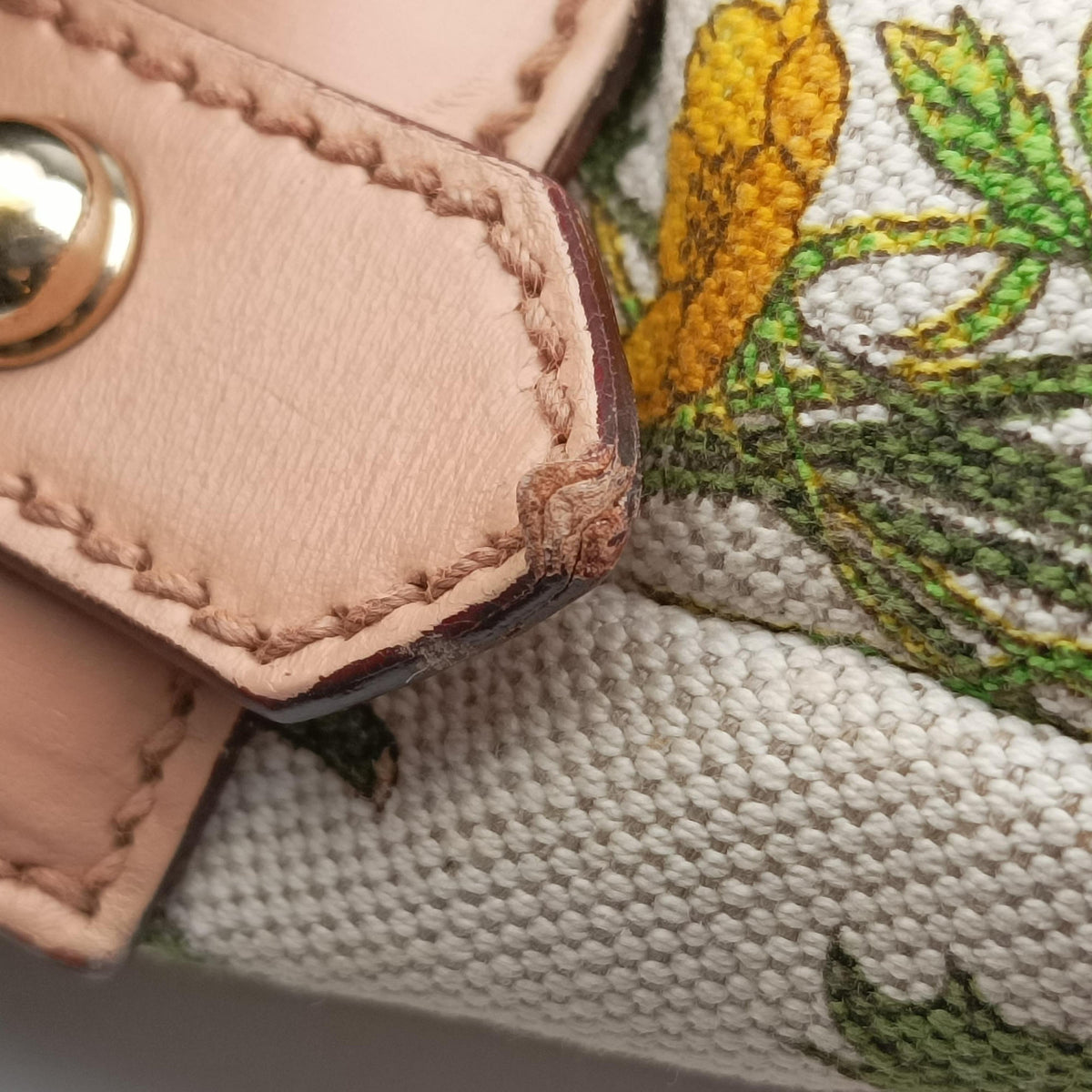 Pre-owned Gucci horsebit hobo flora White×Multicolor canvas×leather 115867 shoulderbag | stylenewstar