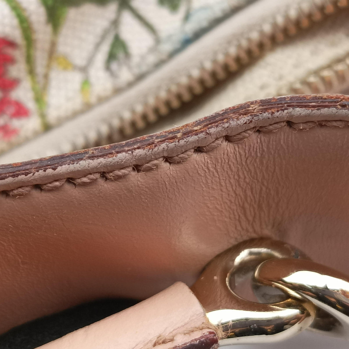 Pre-owned Gucci horsebit hobo flora White×Multicolor canvas×leather 115867 shoulderbag | stylenewstar