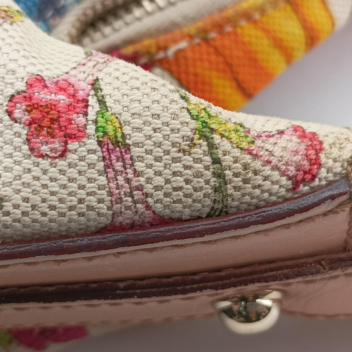 Pre-owned Gucci horsebit hobo flora White×Multicolor canvas×leather 115867 shoulderbag | stylenewstar