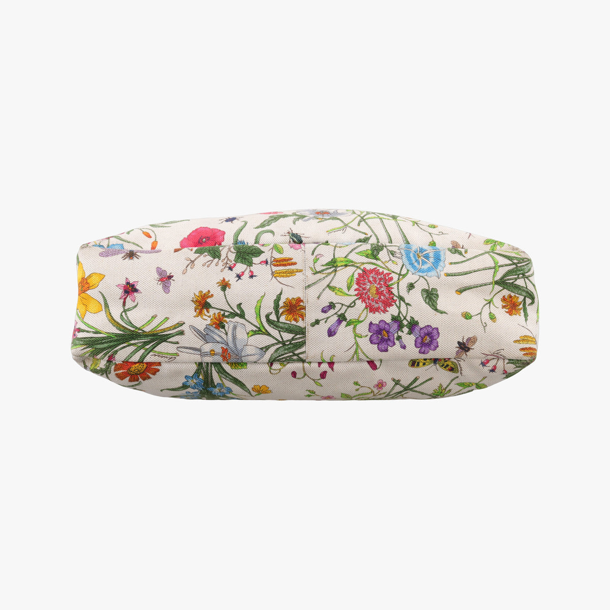 Pre-owned Gucci horsebit hobo flora White×Multicolor canvas×leather 115867 shoulderbag | stylenewstar
