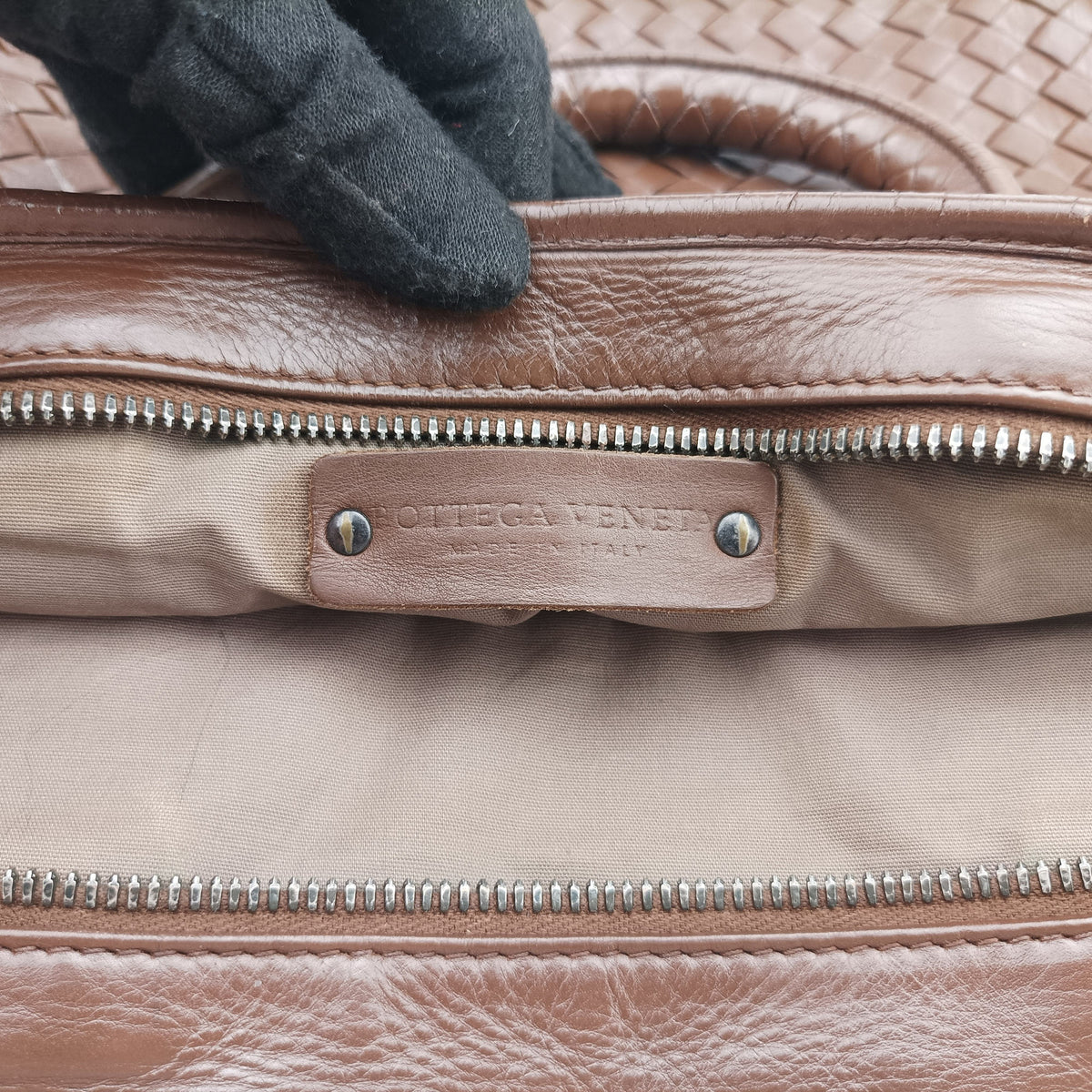 Vintage Bottega Veneta Intrecciato Brown lambskin  shoulderbag | stylenewstar