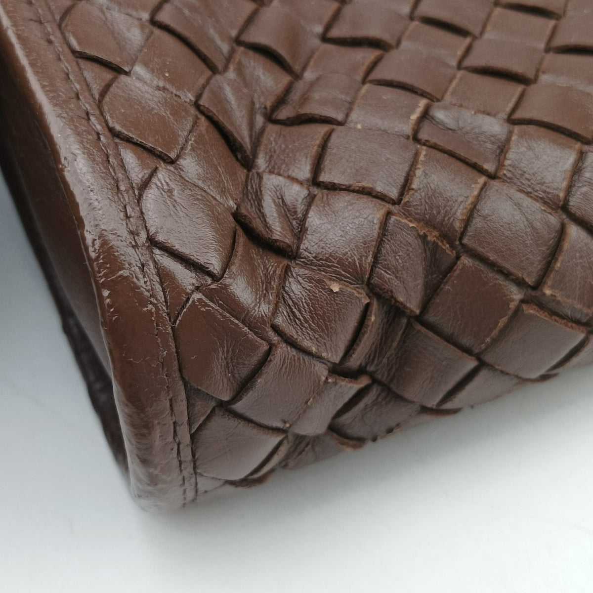 Vintage Bottega Veneta Intrecciato Brown lambskin  shoulderbag | stylenewstar