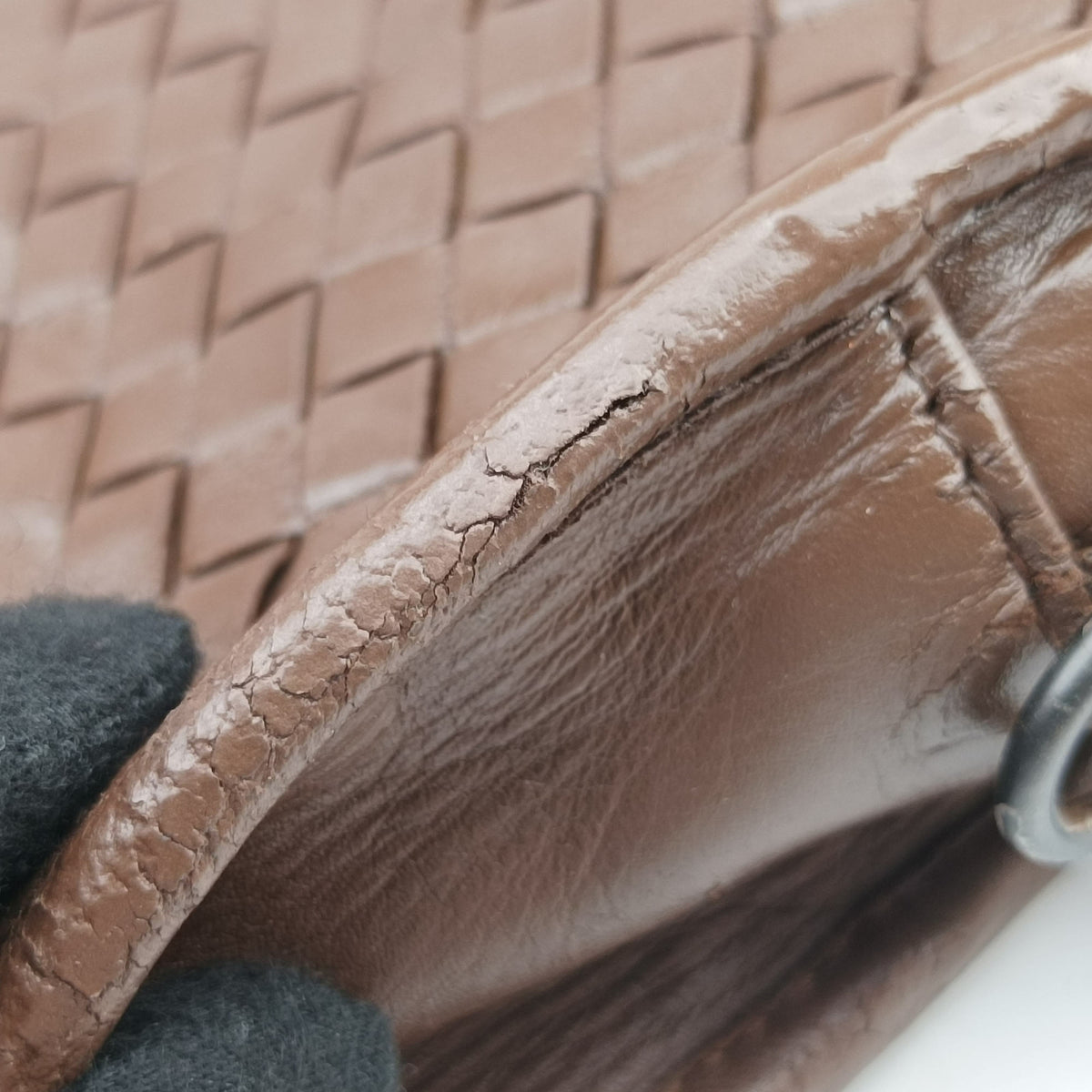 Vintage Bottega Veneta Intrecciato Brown lambskin  shoulderbag | stylenewstar