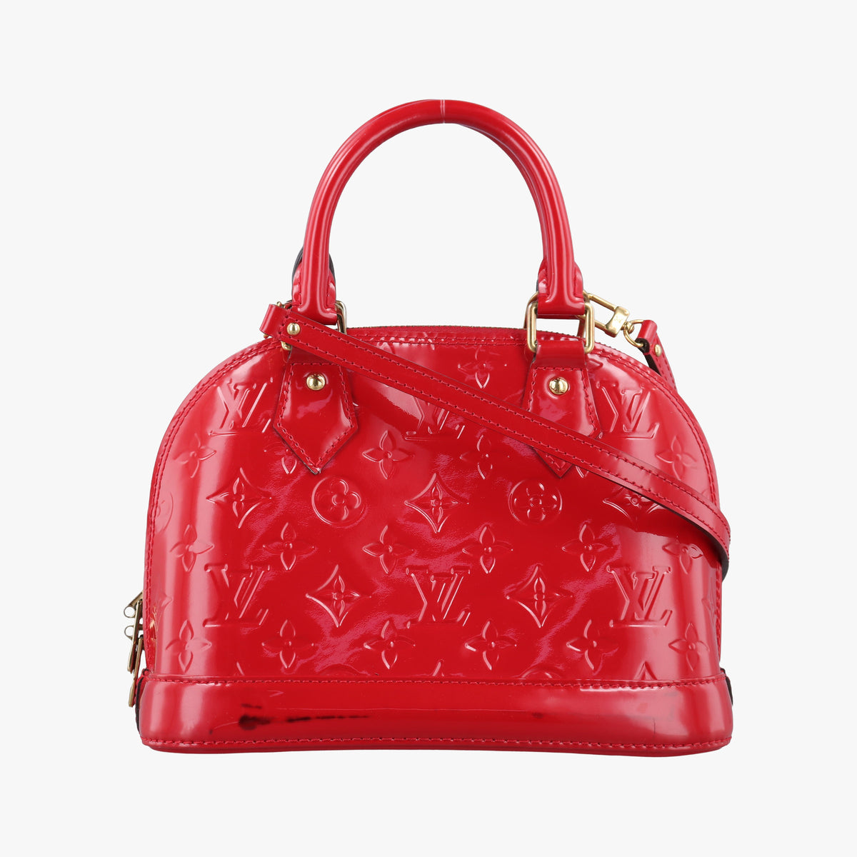 Pre-owned Louis Vuitton Alma BB pomme d'amour Vernis M90174 shoulderbag | stylenewstar