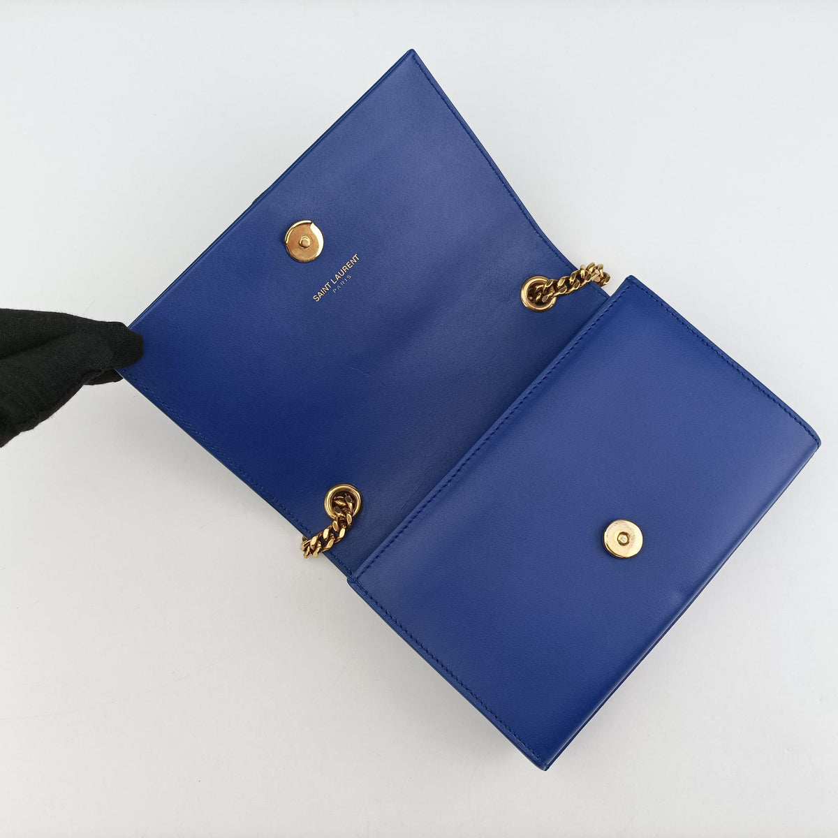 Pre-owned Yves Saint Laurent KATE Blue Leather 554120 shoulderbag | stylenewstar