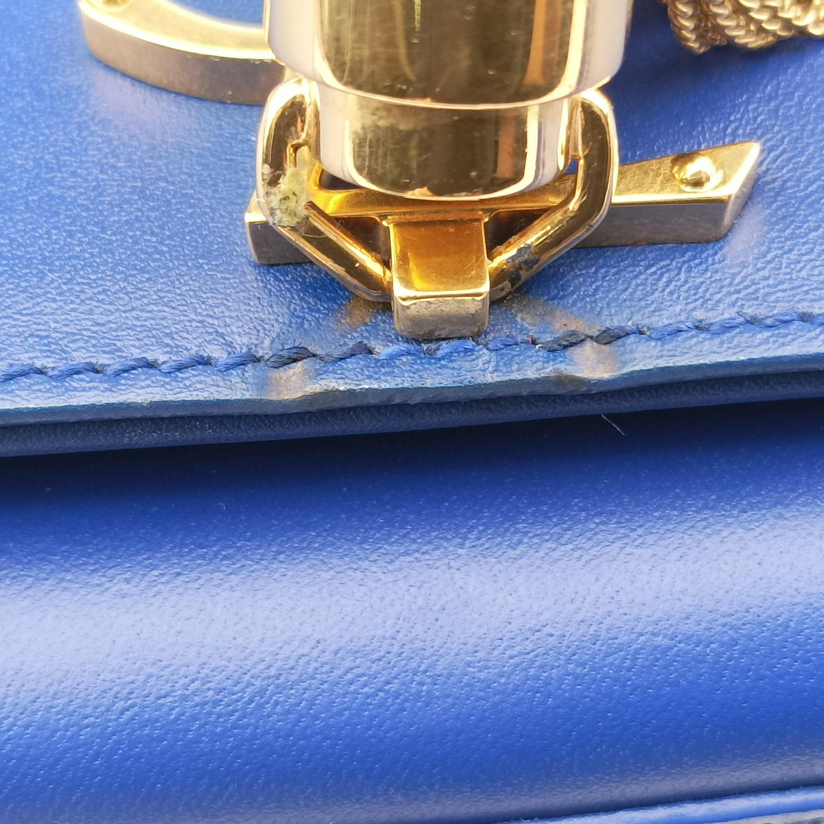 Pre-owned Yves Saint Laurent KATE Blue Leather 554120 shoulderbag | stylenewstar