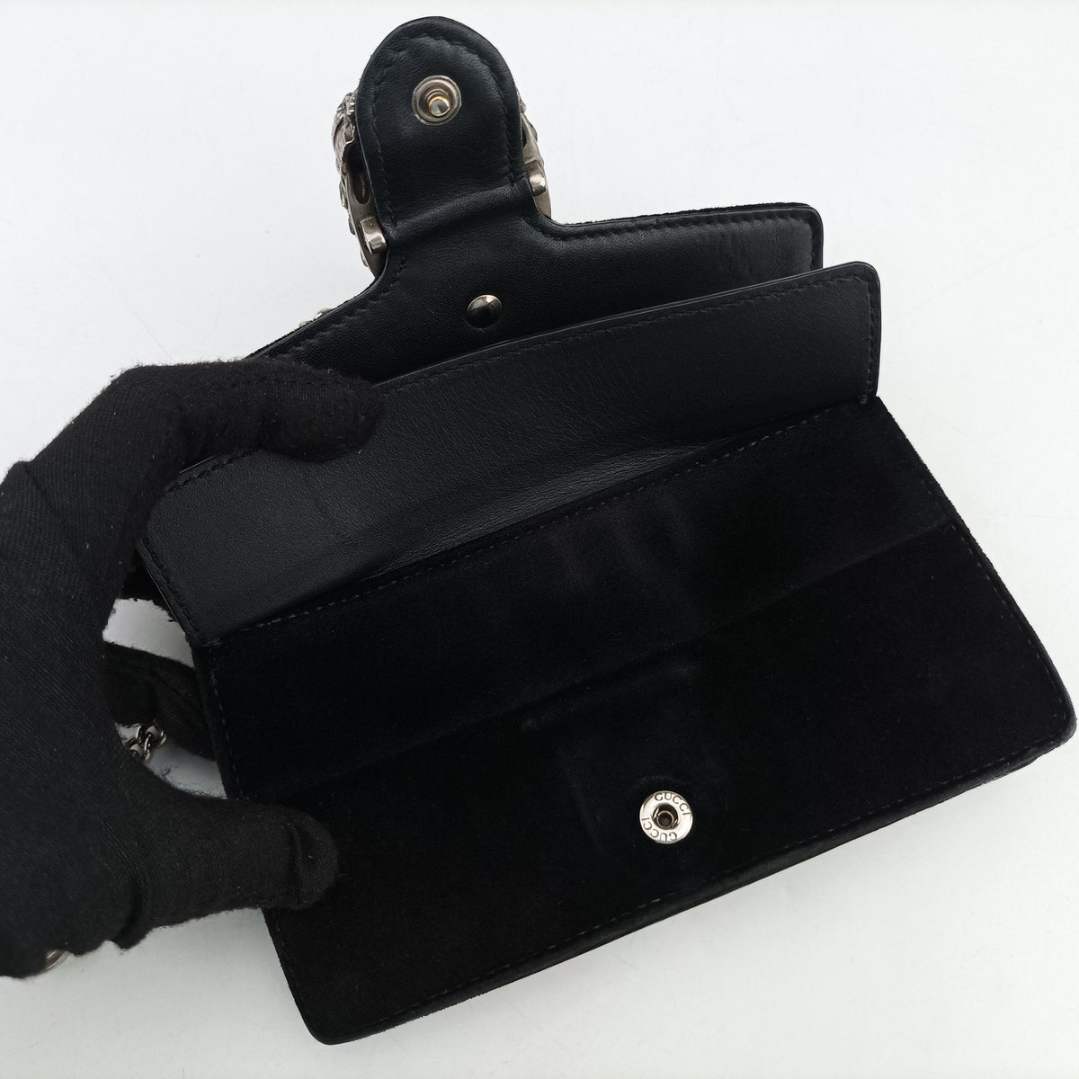 Pre-owned Gucci Dionysus Black velour 476432 shoulderbag | stylenewstar