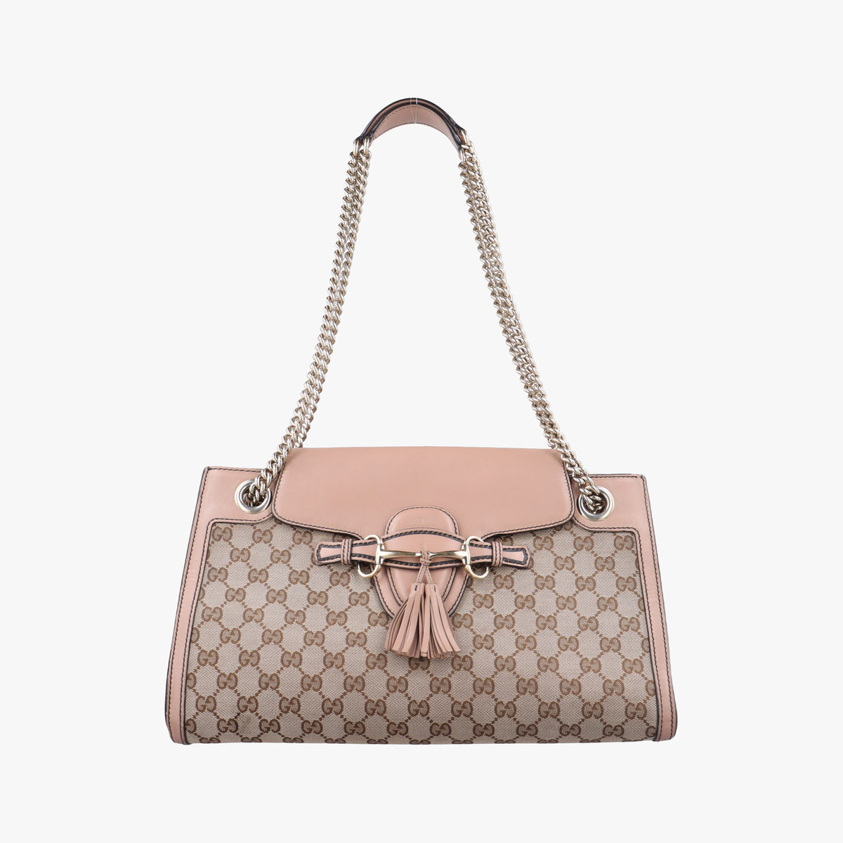 Secondhand Gucci Emily Brown×Pink canvas×leather 295403 shoulderbag | stylenewstar