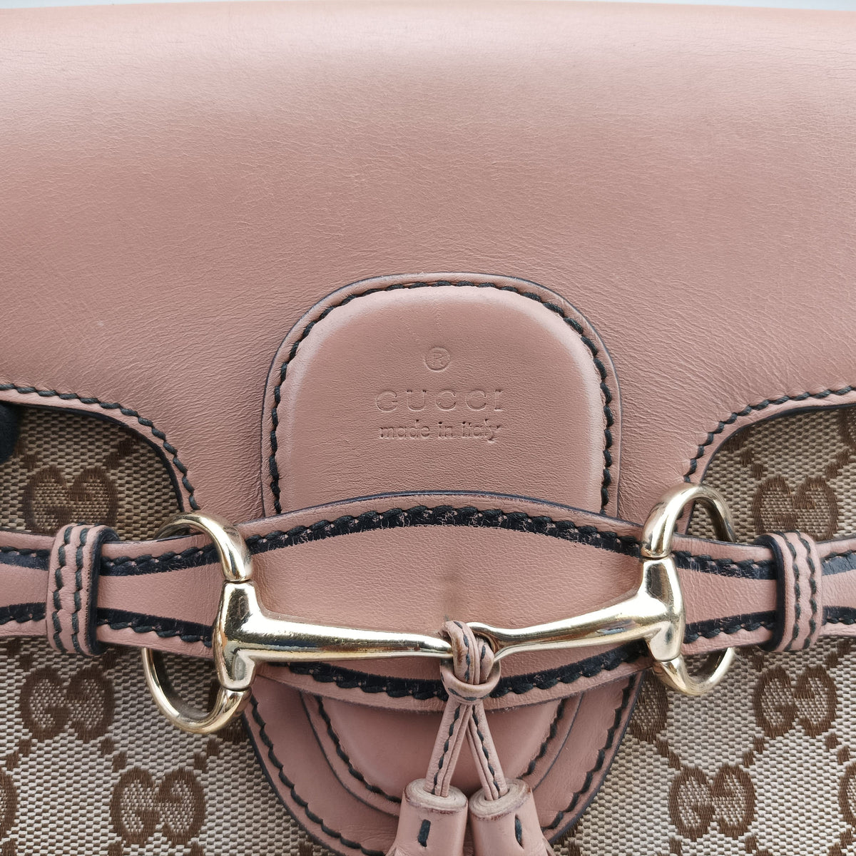 Secondhand Gucci Emily Brown×Pink canvas×leather 295403 shoulderbag | stylenewstar