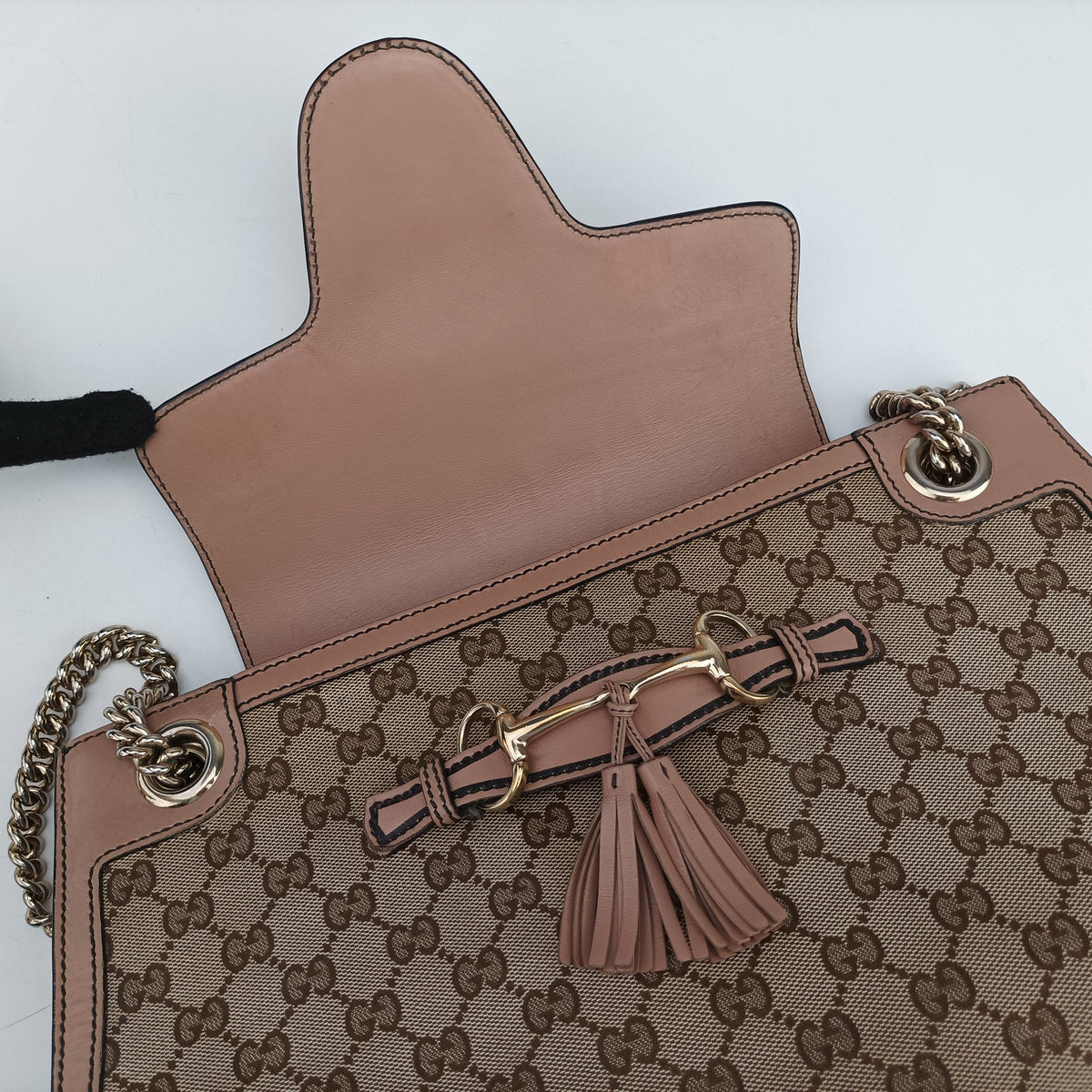 Secondhand Gucci Emily Brown×Pink canvas×leather 295403 shoulderbag | stylenewstar