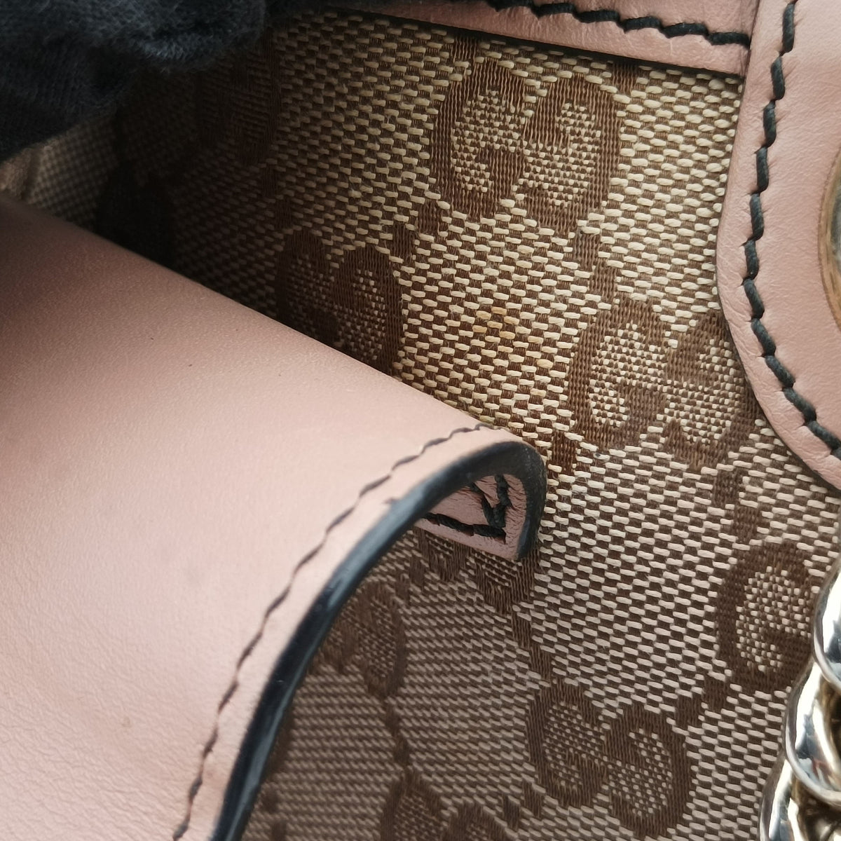 Secondhand Gucci Emily Brown×Pink canvas×leather 295403 shoulderbag | stylenewstar