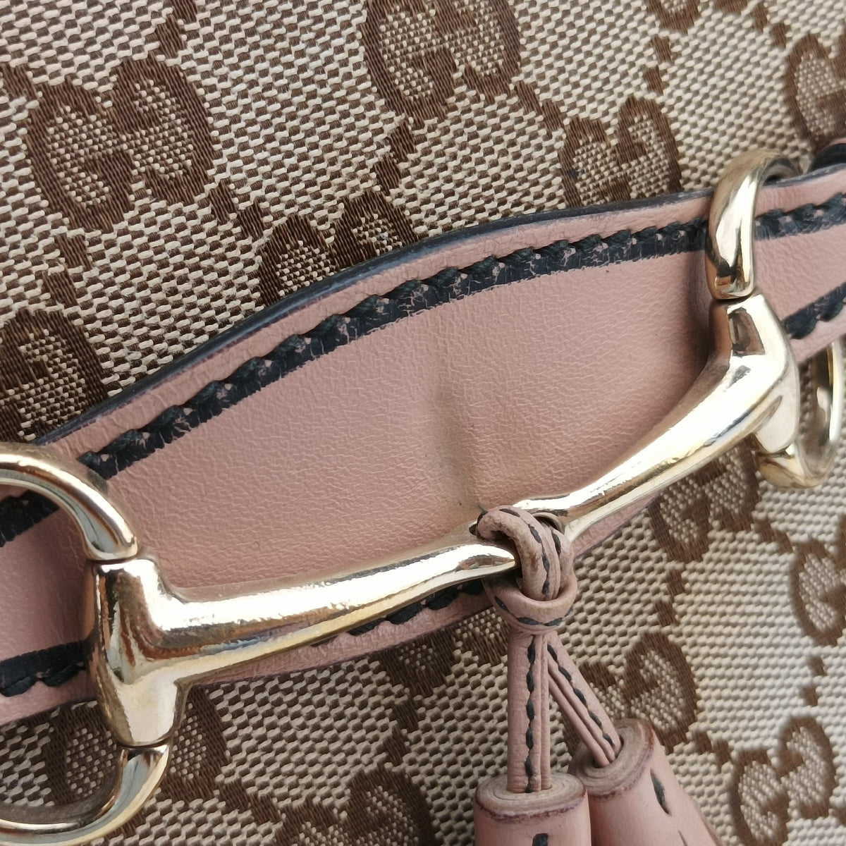 Secondhand Gucci Emily Brown×Pink canvas×leather 295403 shoulderbag | stylenewstar